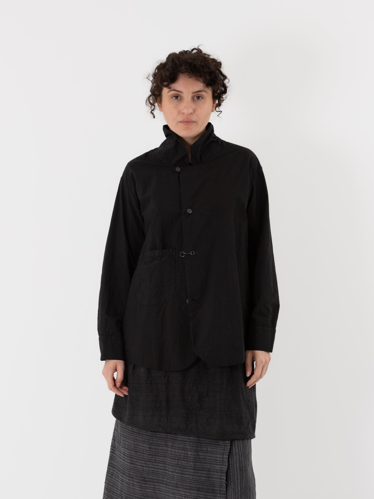 Atelier Suppan Shirt Jacket 16 in Black Stripes - ATELIER SUPPAN at Worthwhile - shop JACKET
