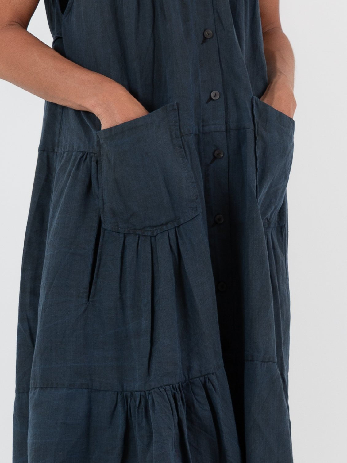 Atelier Suppan Gathered Dress 53 in Blue - ATELIER SUPPAN at Worthwhile - shop DRESS