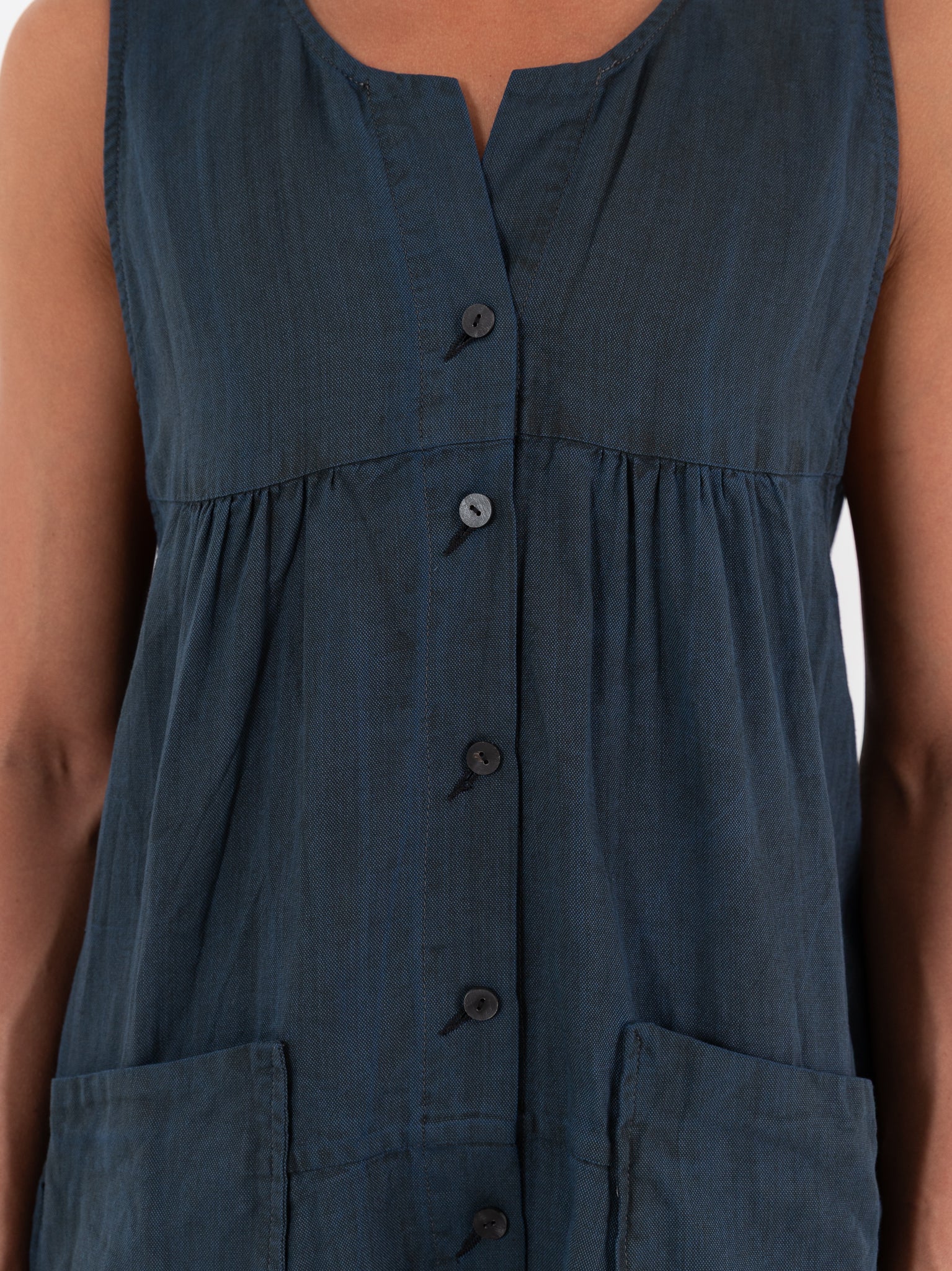 Atelier Suppan Gathered Dress 53 in Blue - ATELIER SUPPAN at Worthwhile - shop DRESS