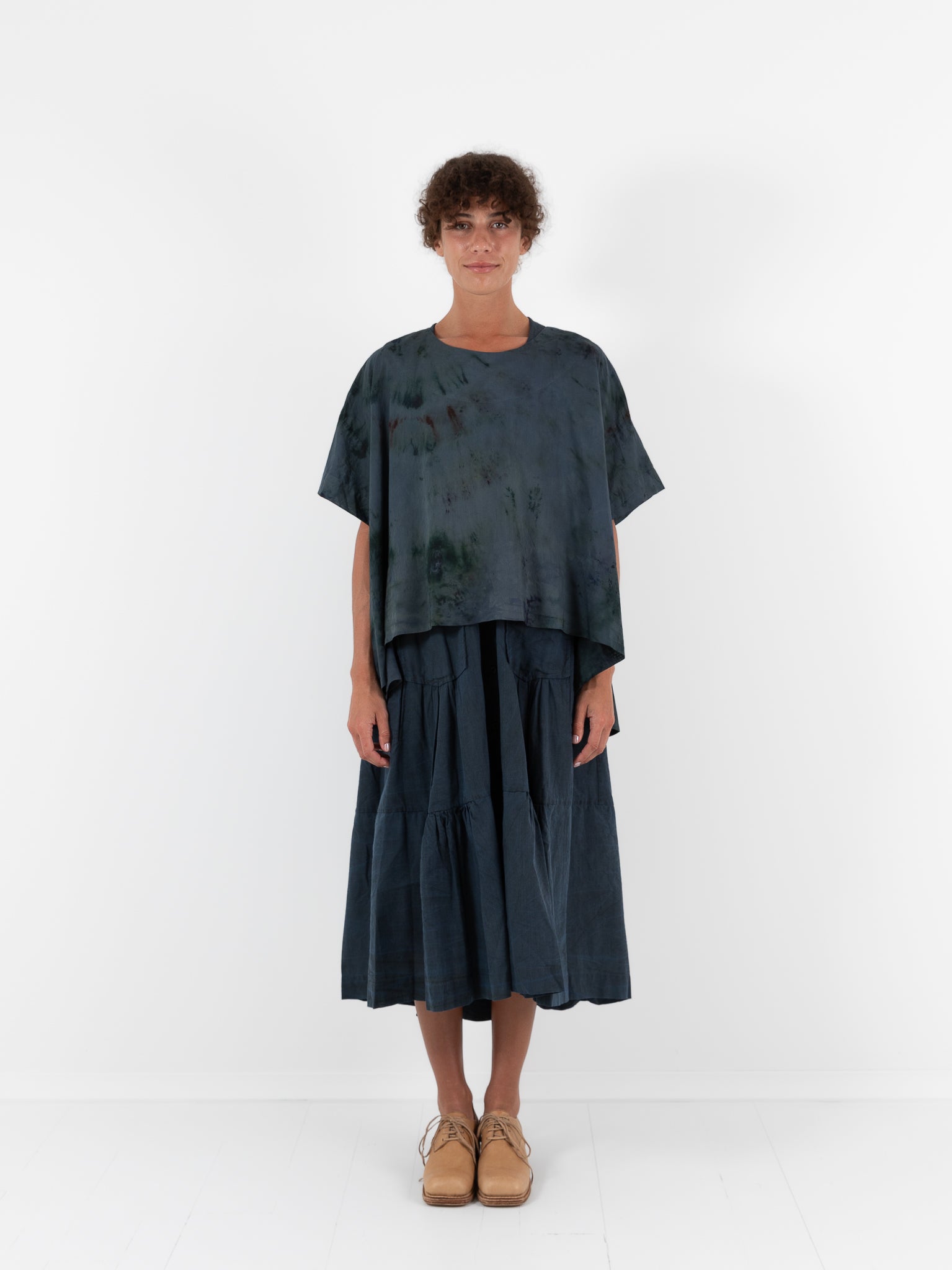 Atelier Suppan Oversize Top 45 in Blue Green - ATELIER SUPPAN at Worthwhile - shop TOP