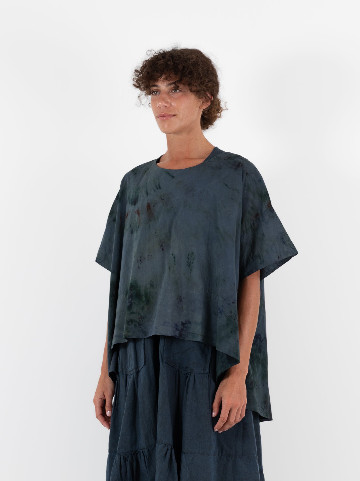Atelier Suppan Oversize Top 45 in Blue Green - ATELIER SUPPAN at Worthwhile - shop TOP