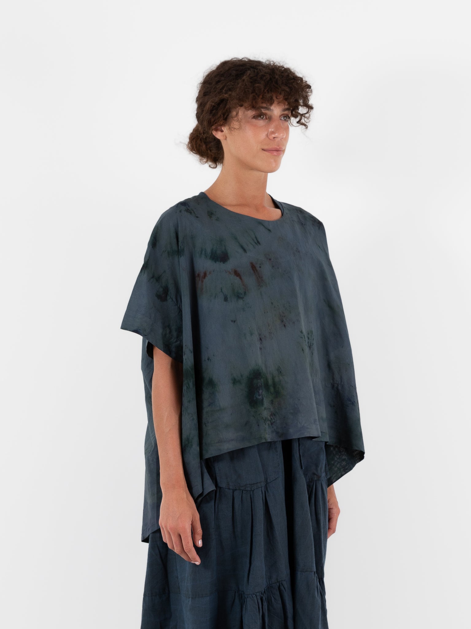 Atelier Suppan Oversize Top 45 in Blue Green - ATELIER SUPPAN at Worthwhile - shop TOP