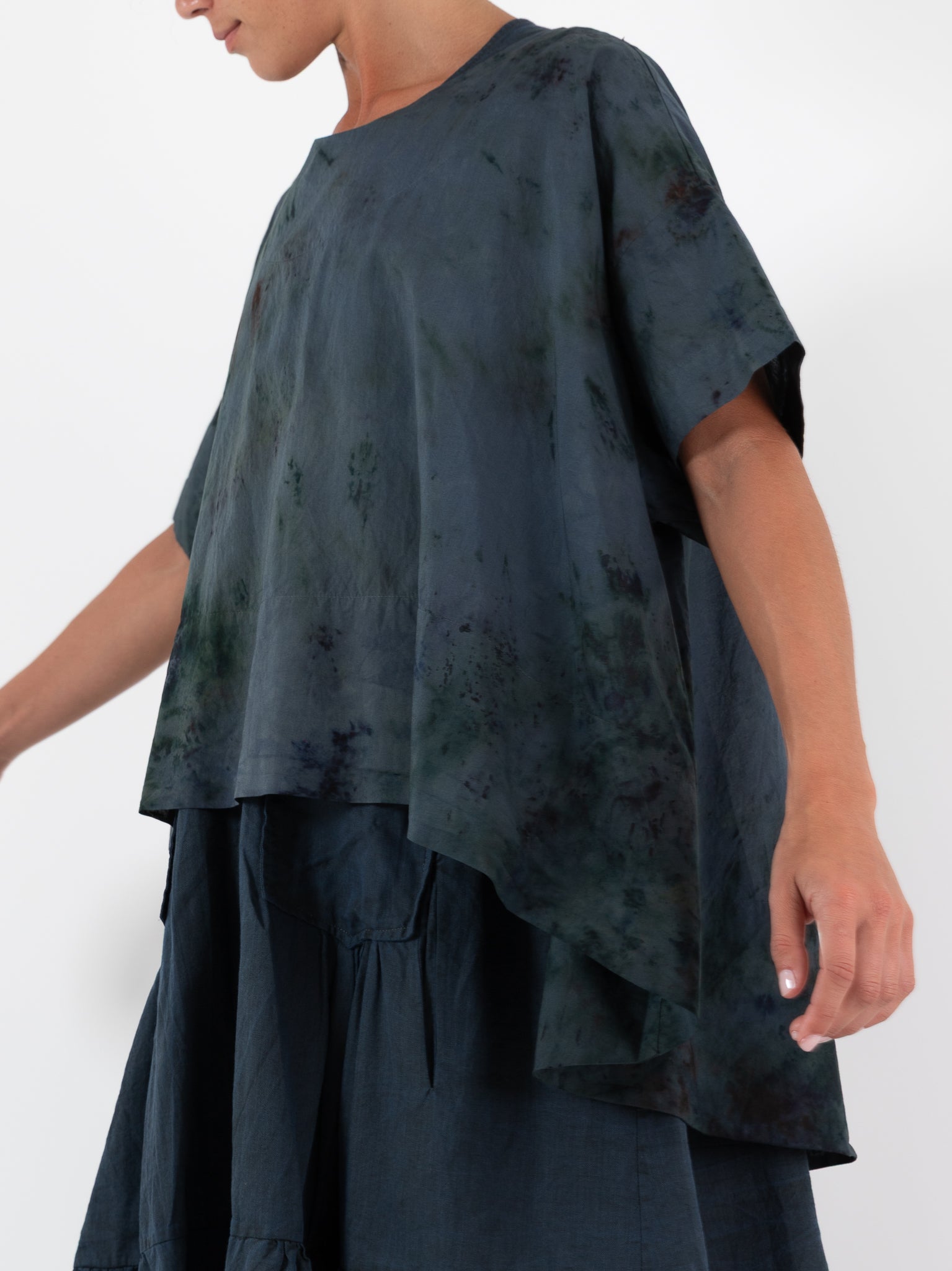Atelier Suppan Oversize Top 45 in Blue Green - ATELIER SUPPAN at Worthwhile - shop TOP