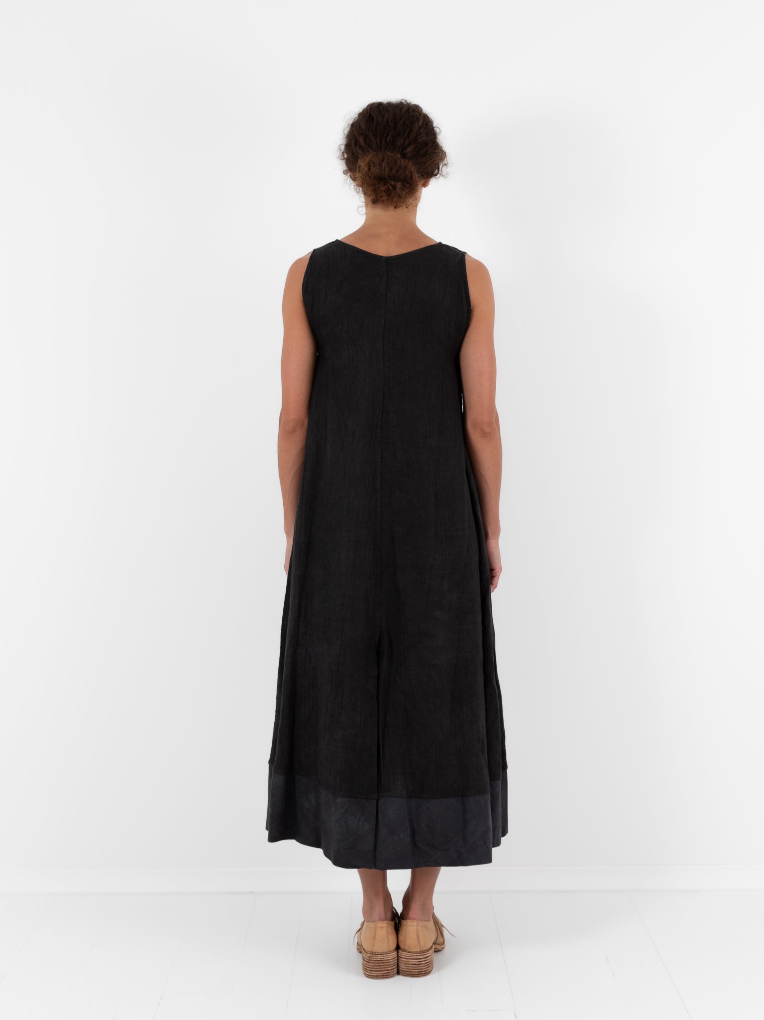 Atelier Suppan V Collar Dress 52 in Dark - ATELIER SUPPAN at Worthwhile - shop DRESS