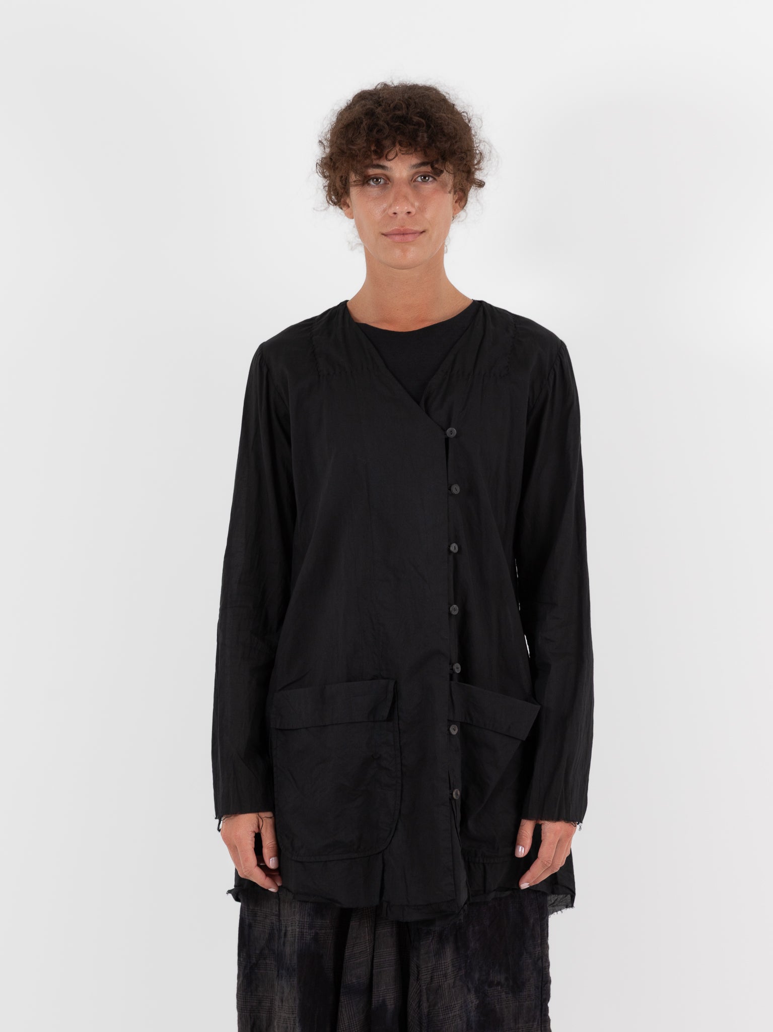 Atelier Suppan Front Pocket Shirt 36 in Dark - ATELIER SUPPAN at Worthwhile - shop TOP