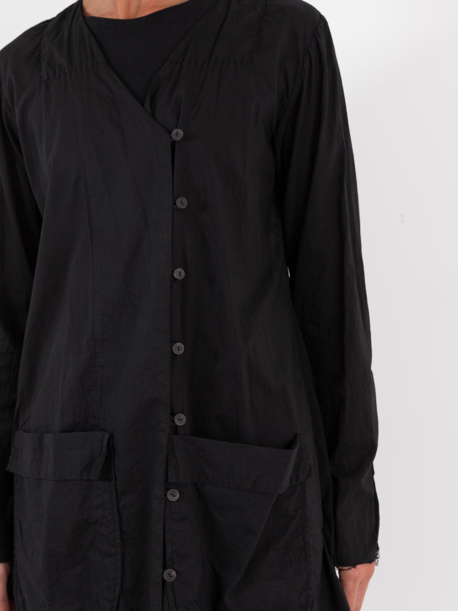Atelier Suppan Front Pocket Shirt 36 in Dark - ATELIER SUPPAN at Worthwhile - shop TOP