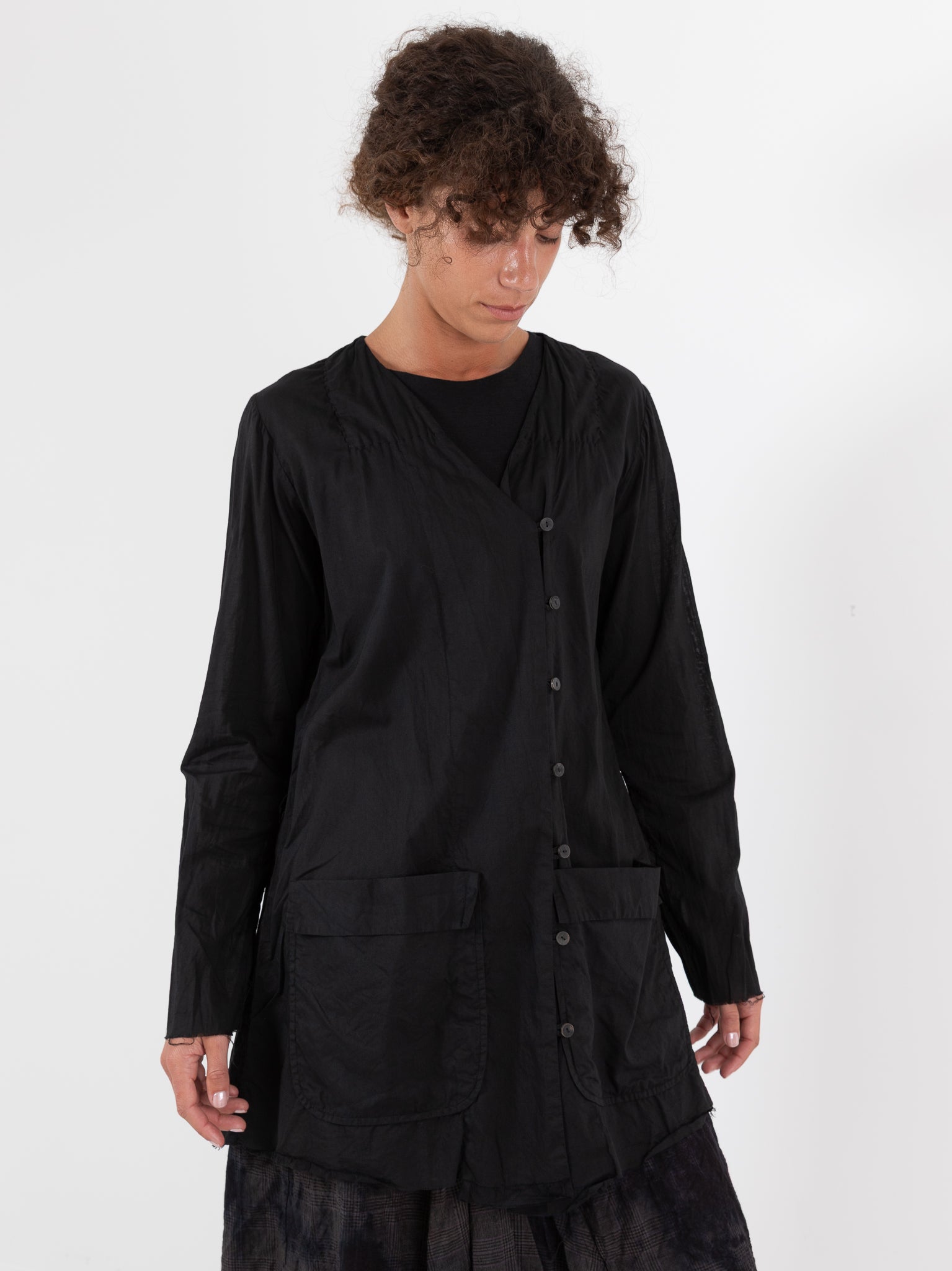 Atelier Suppan Front Pocket Shirt 36 in Dark - ATELIER SUPPAN at Worthwhile - shop TOP