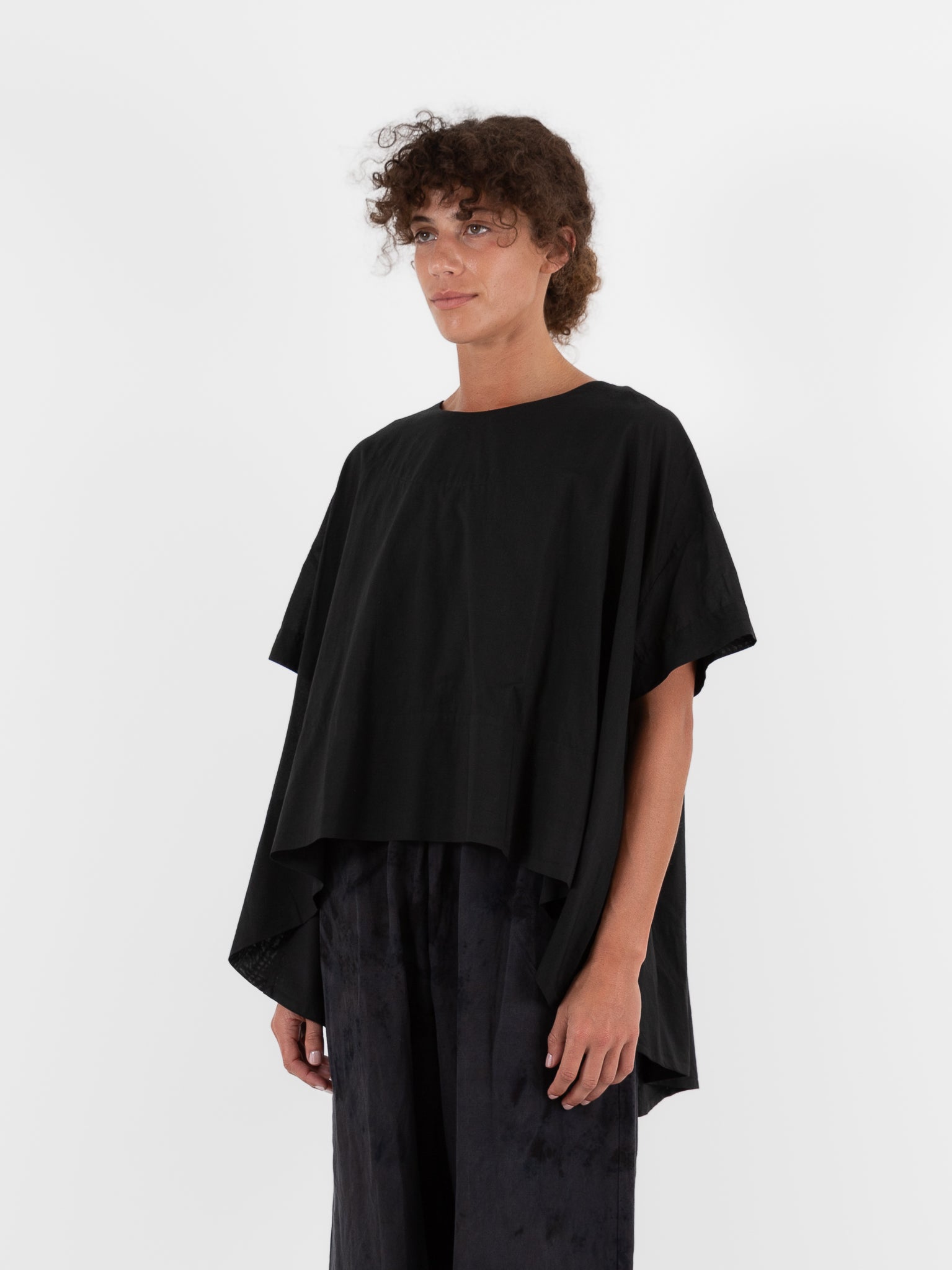 Atelier Suppan Oversize Top 45 in Black - ATELIER SUPPAN at Worthwhile - shop TOP