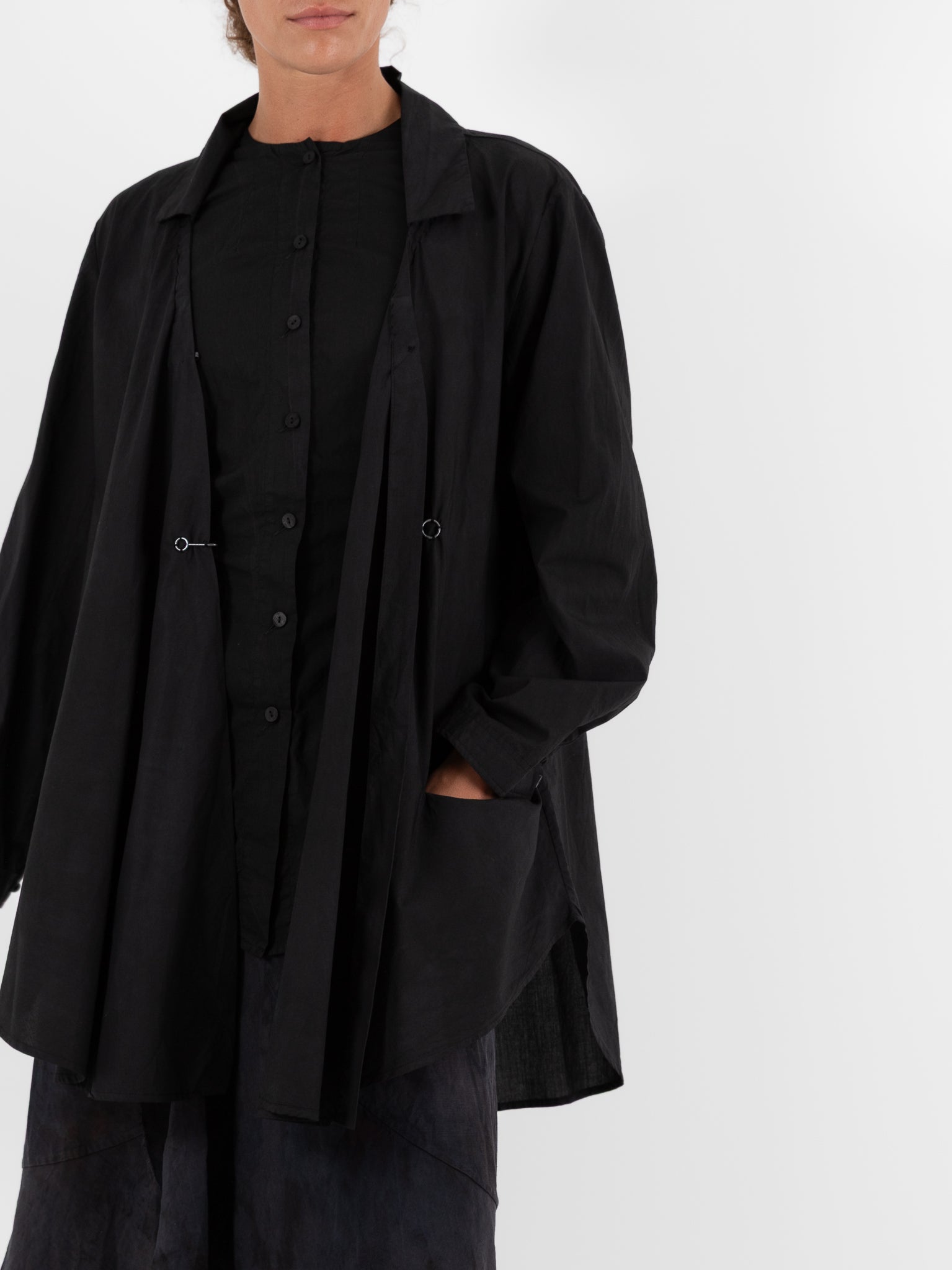 Atelier Suppan Shirt Jacket 35 with Round Hook in Dark - ATELIER SUPPAN at Worthwhile - shop JACKET