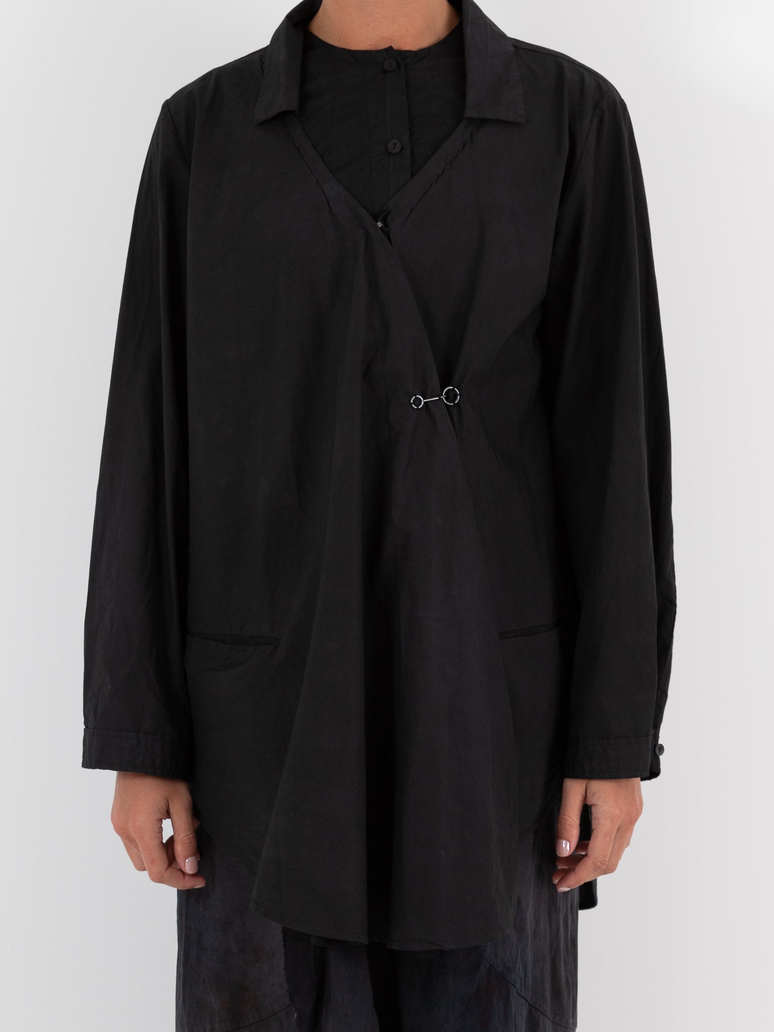 Atelier Suppan Shirt Jacket 35 with Round Hook in Dark - ATELIER SUPPAN at Worthwhile - shop JACKET