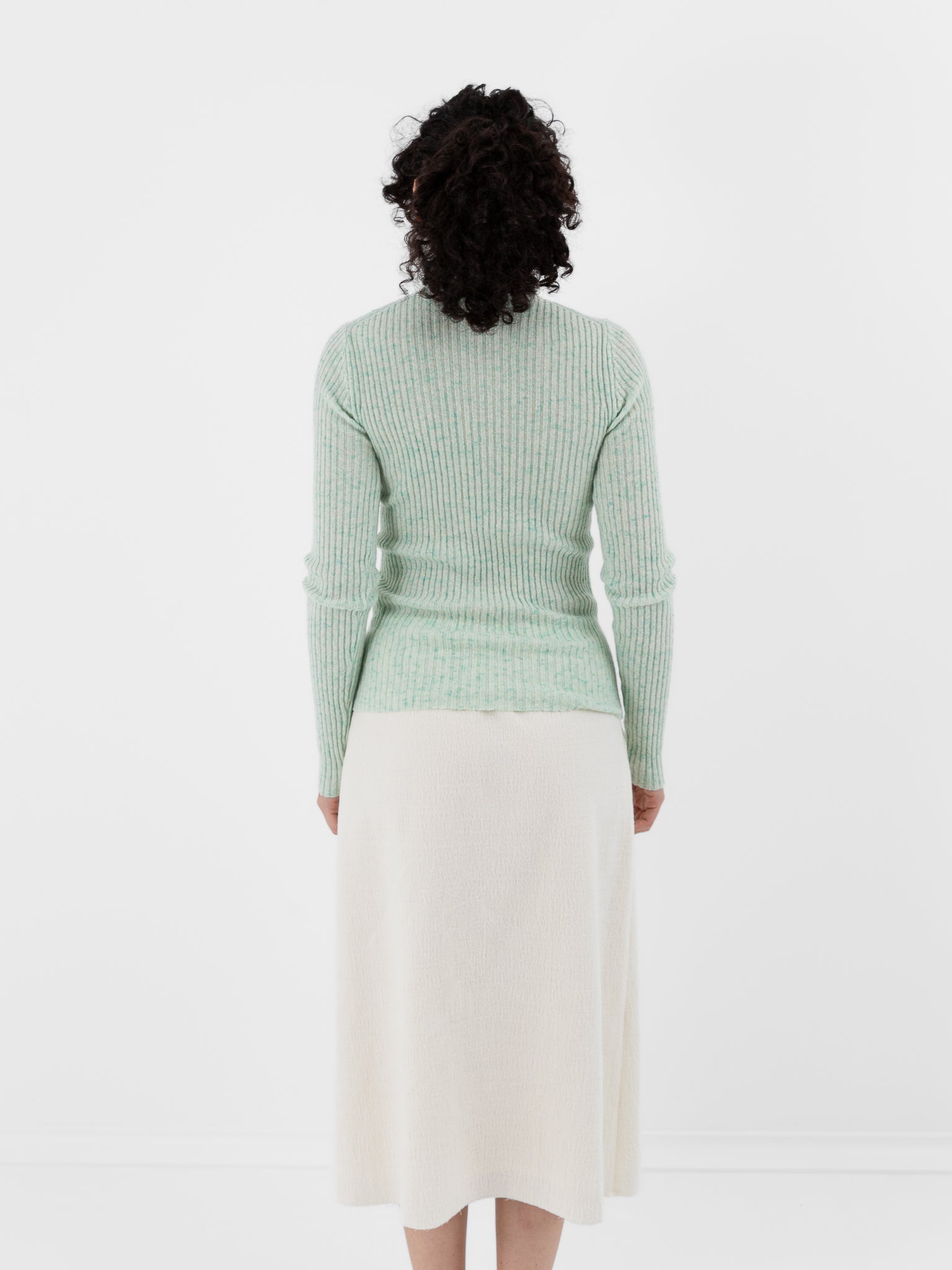 Auralee Fulled Wool Silk Skirt in Ivory - AURALEE at Worthwhile - shop SKIRT