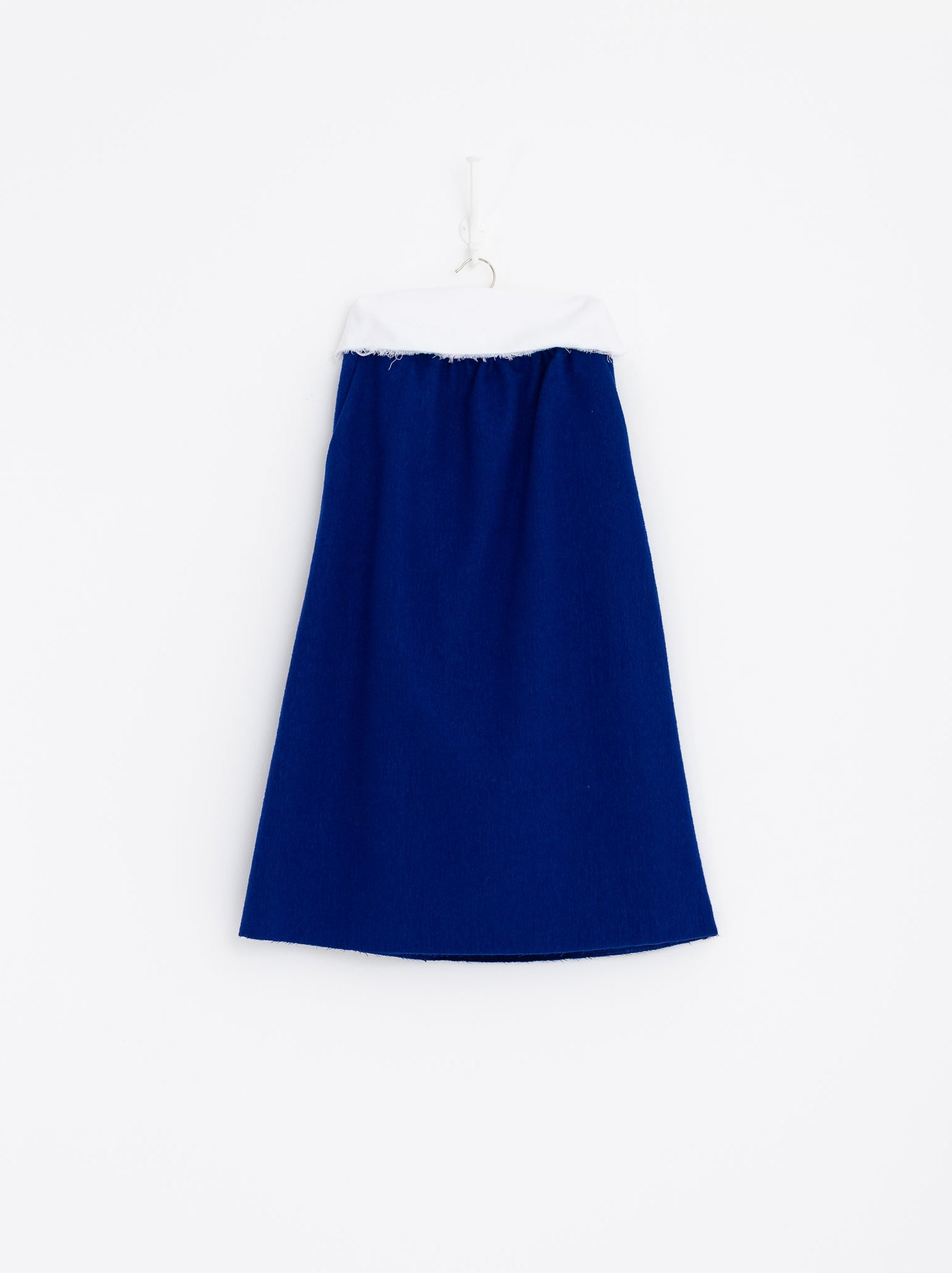 Auralee Fulled Wool Silk Skirt in Royal Blue - AURALEE at Worthwhile - shop SKIRT