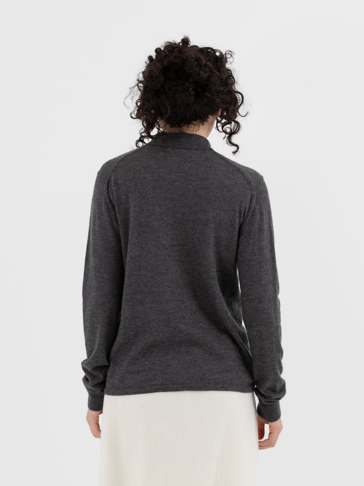 Auralee High Gauge Cashmere Cardigan Top in Charcoal - AURALEE at Worthwhile - shop CARDIGAN