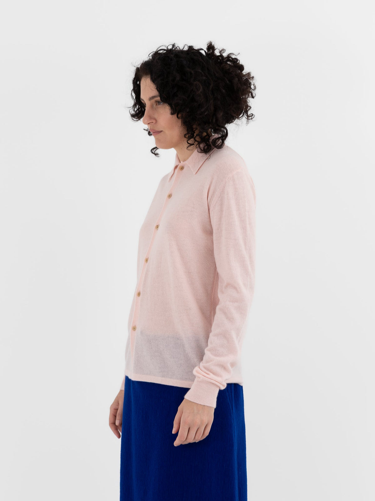 Auralee High Gauge Cashmere Cardigan Top in Light Pink - AURALEE at Worthwhile - shop CARDIGAN