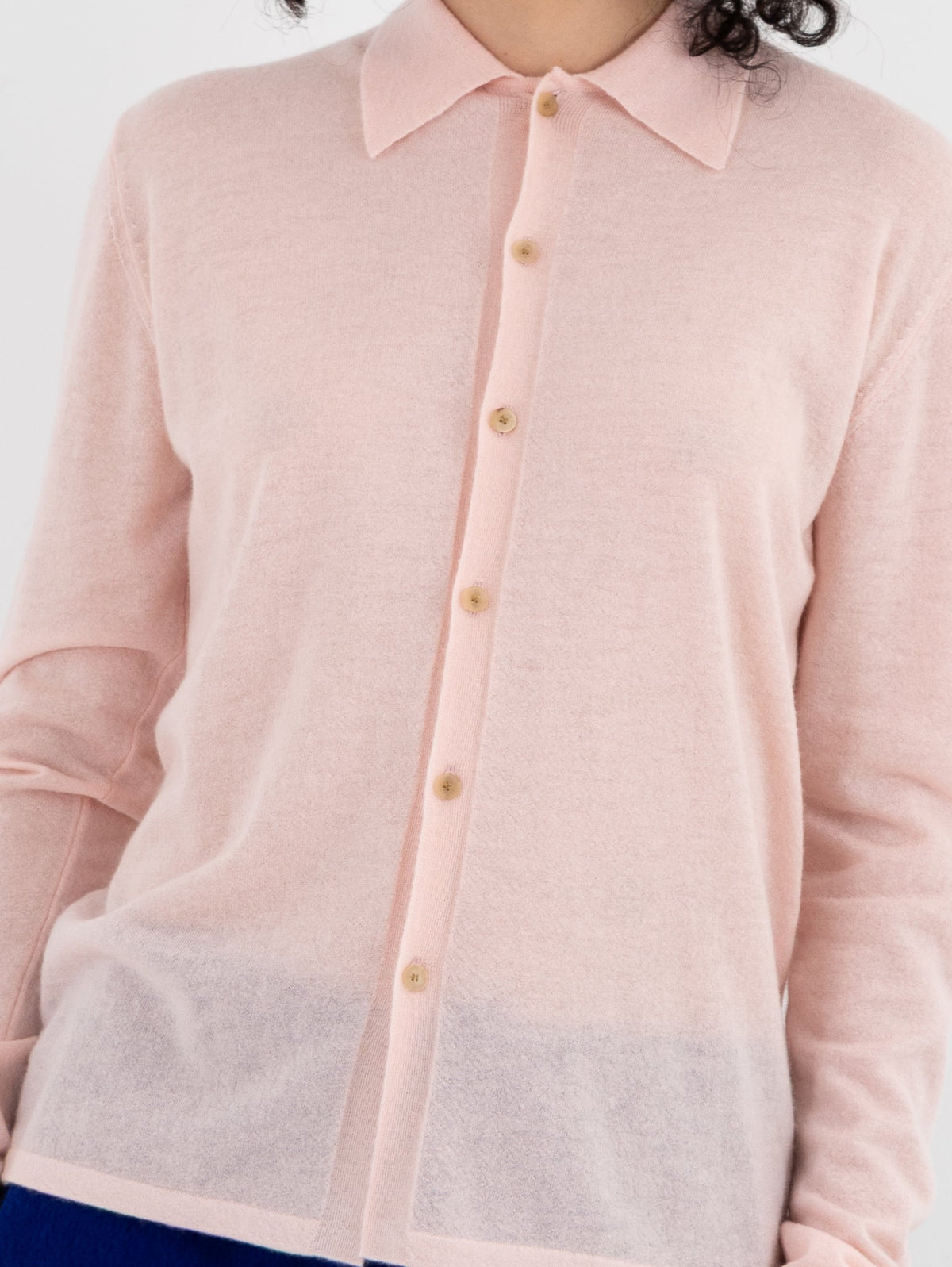 Auralee High Gauge Cashmere Cardigan Top in Light Pink - AURALEE at Worthwhile - shop CARDIGAN
