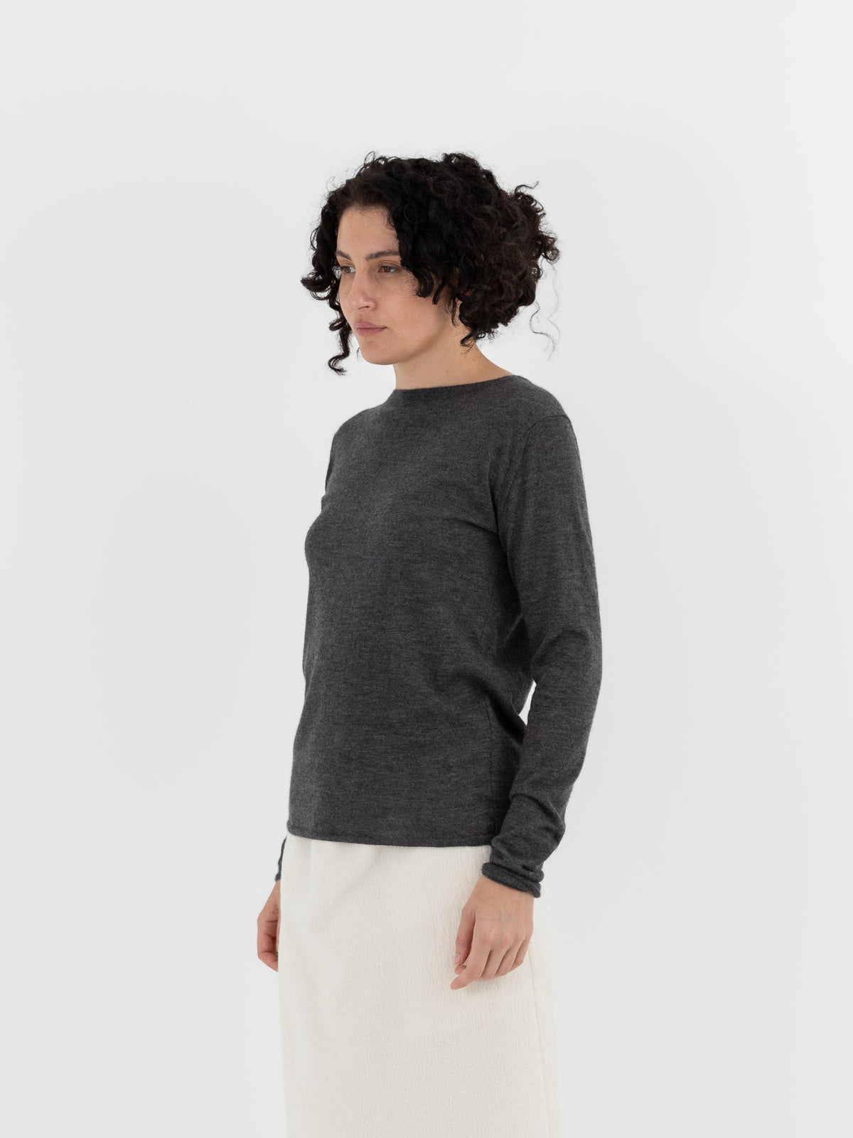 Auralee High Gauge Cashmere Pullover in Charcoal - AURALEE at Worthwhile - shop CARDIGAN