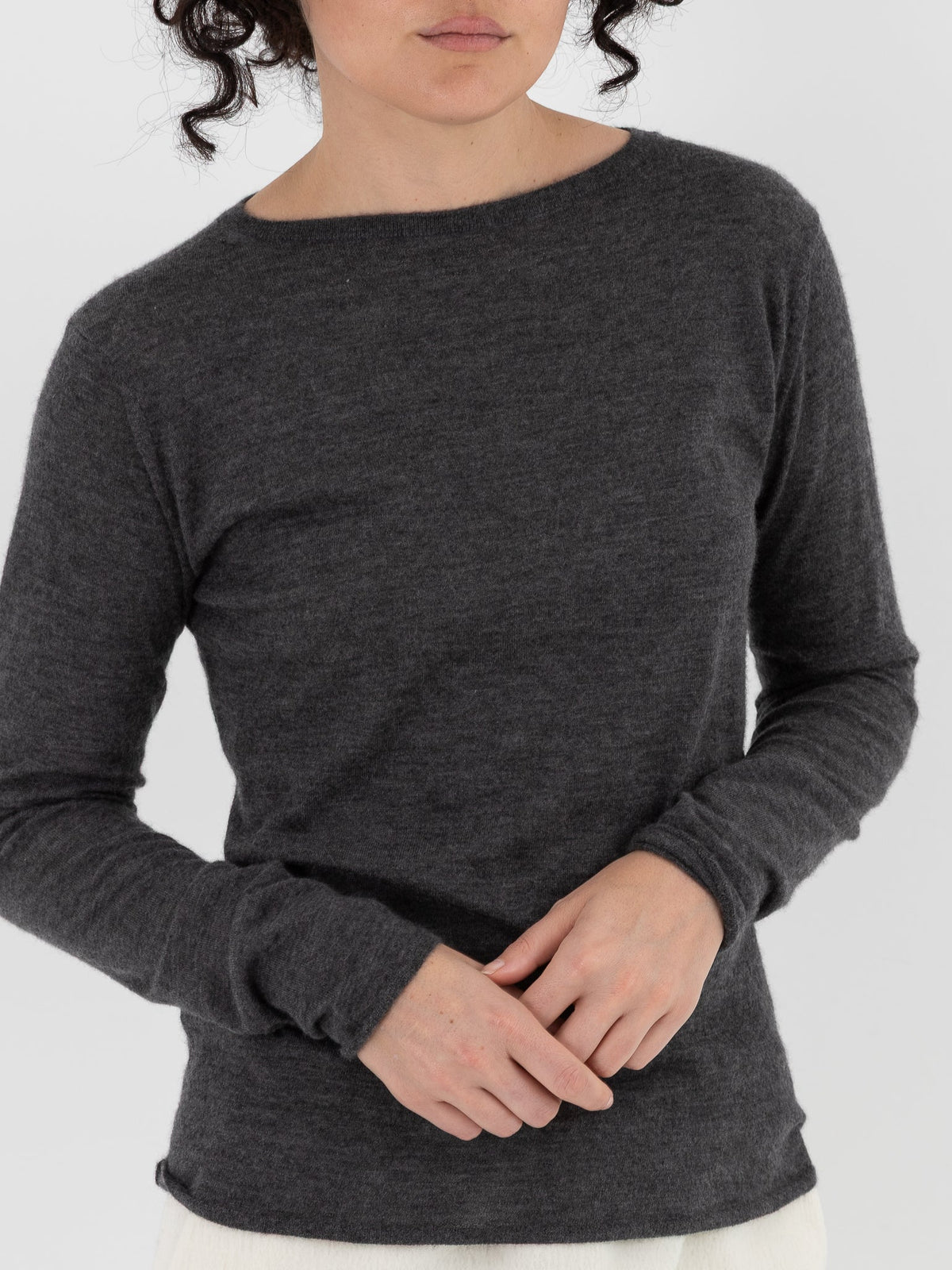 Auralee High Gauge Cashmere Pullover in Charcoal - AURALEE at Worthwhile - shop CARDIGAN