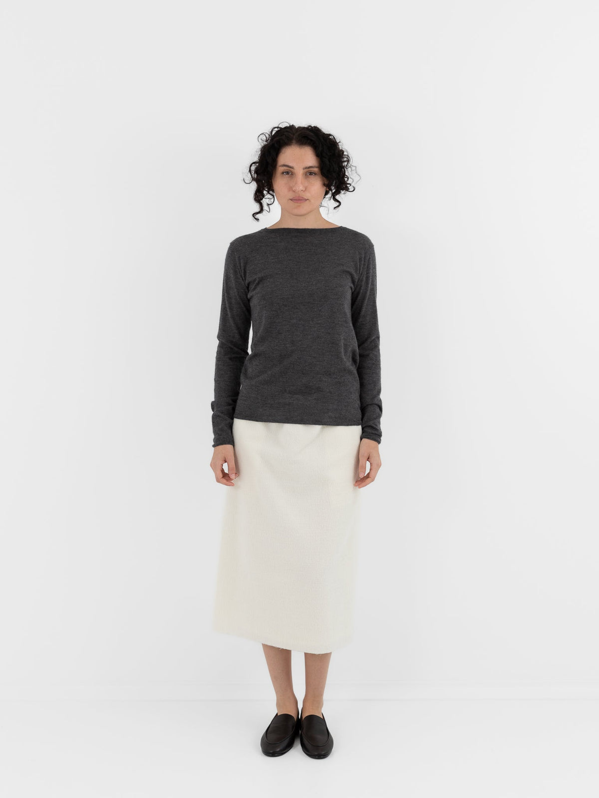 Auralee High Gauge Cashmere Pullover in Charcoal - AURALEE at Worthwhile - shop CARDIGAN