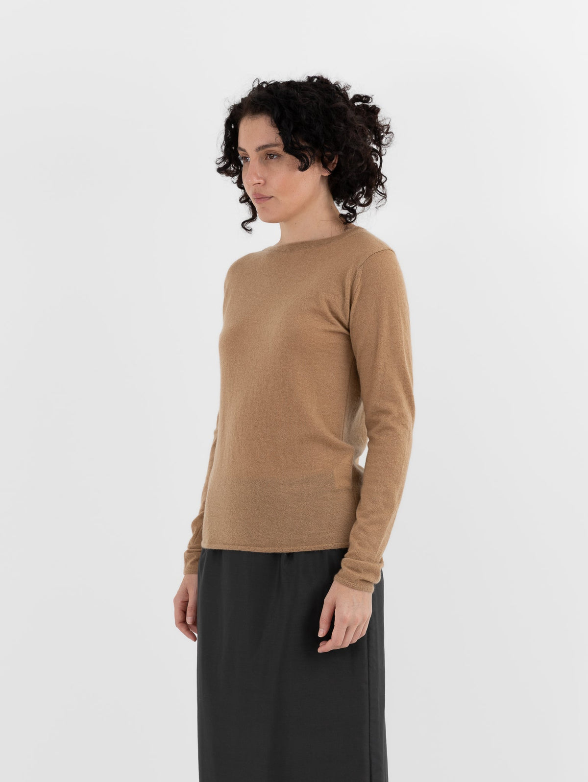 Auralee High Gauge Cashmere Pullover in Light Brown - AURALEE at Worthwhile - shop CARDIGAN