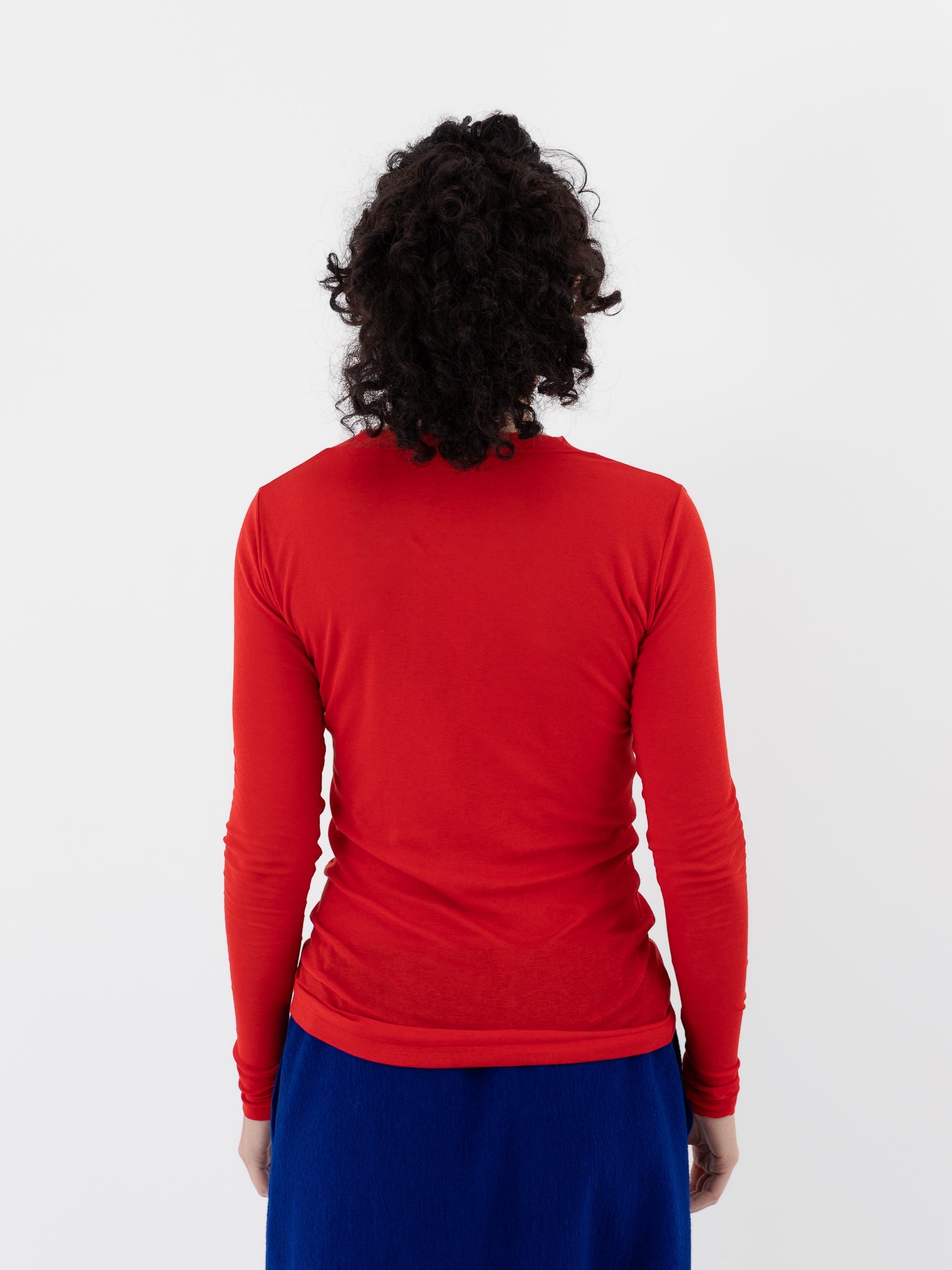 Auralee Super High Gauge Sheer Rib Tee in Red - AURALEE at Worthwhile - shop TOP