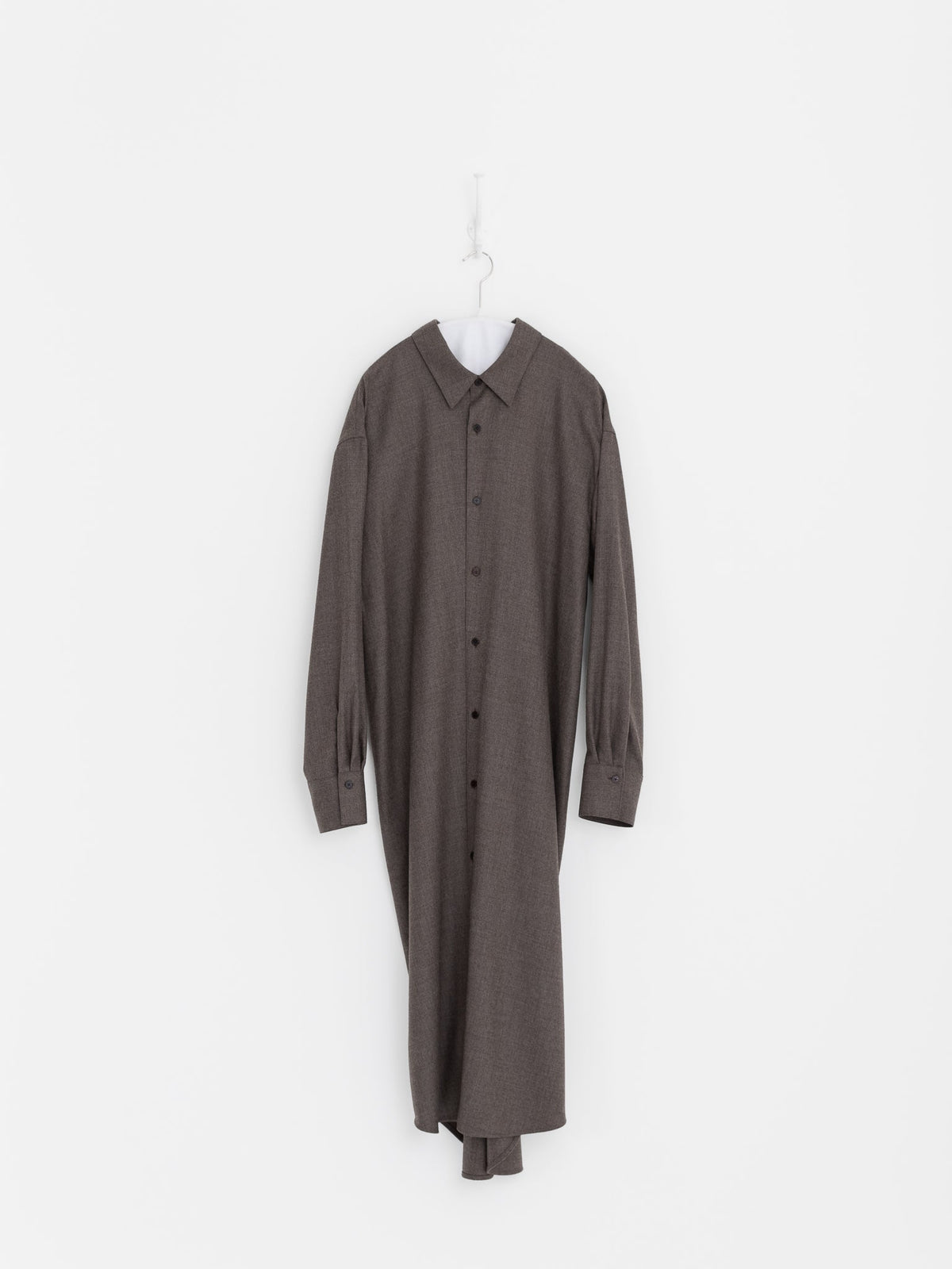 Auralee Super Light Wool Shirt Dress in Top Brown - AURALEE at Worthwhile - shop DRESS