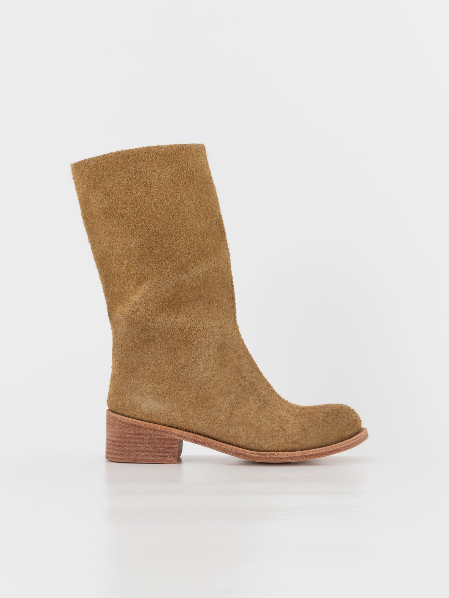 The Backward Vendor Cattle Boot in Ginger Suede - THE BACKWARD VENDOR at Worthwhile - shop BOOT