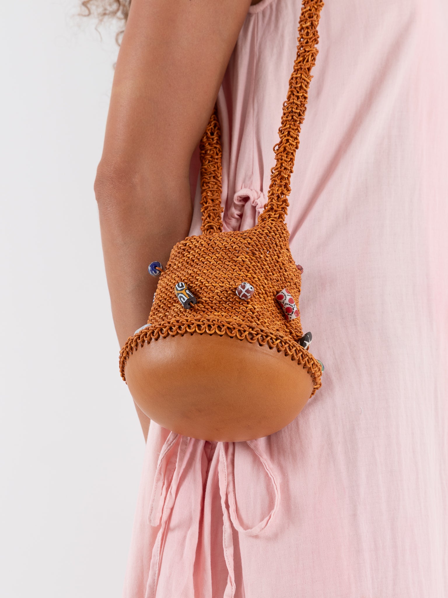 The Backward Vendor Crossbody Bead Pouch in Natural - THE BACKWARD VENDOR at Worthwhile - shop BAG