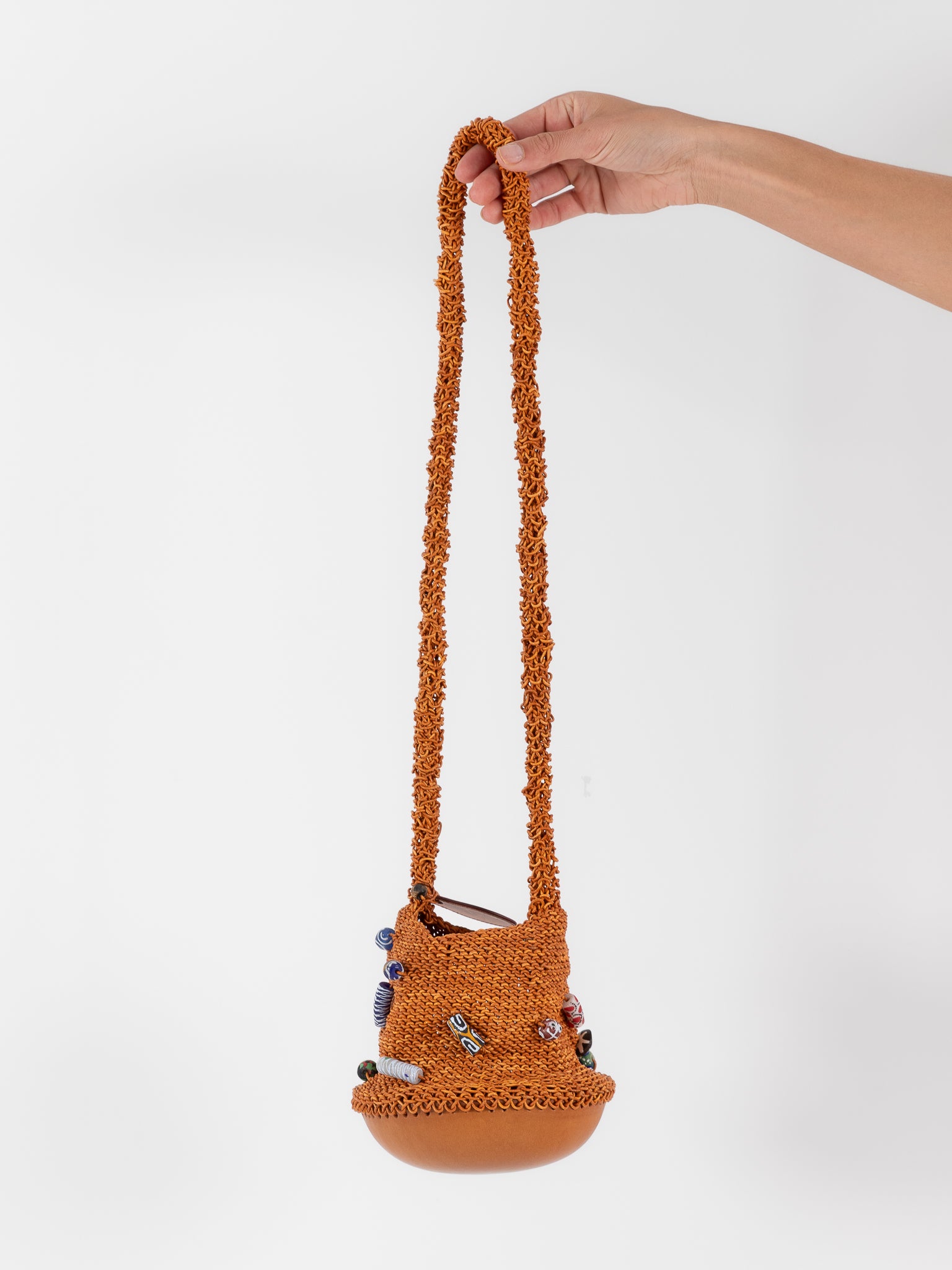 The Backward Vendor Crossbody Bead Pouch in Natural - THE BACKWARD VENDOR at Worthwhile - shop BAG