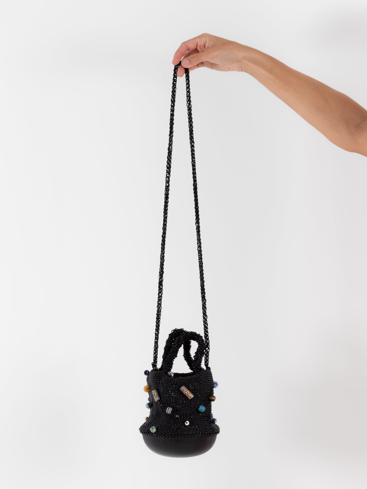 The Backward Vendor Bead Pouch in Black - THE BACKWARD VENDOR at Worthwhile - shop BAG