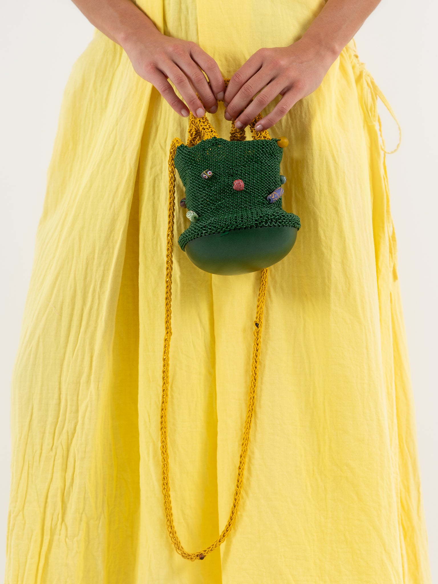 The Backward Vendor Bead Pouch in Green - THE BACKWARD VENDOR at Worthwhile - shop BAG