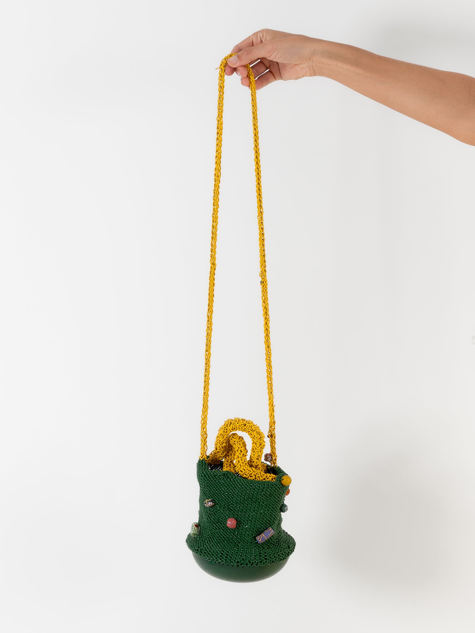 The Backward Vendor Bead Pouch in Green - THE BACKWARD VENDOR at Worthwhile - shop BAG