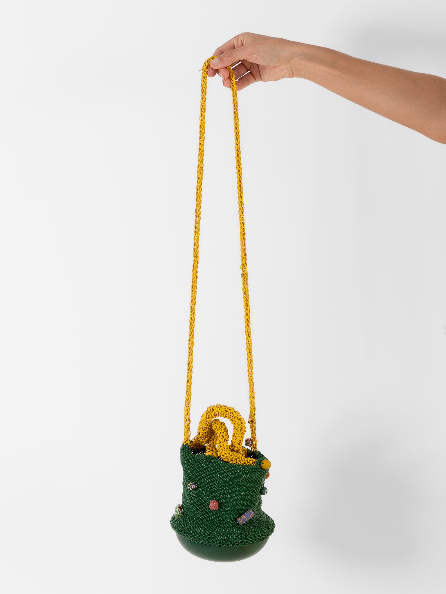 The Backward Vendor Bead Pouch in Green - THE BACKWARD VENDOR at Worthwhile - shop BAG