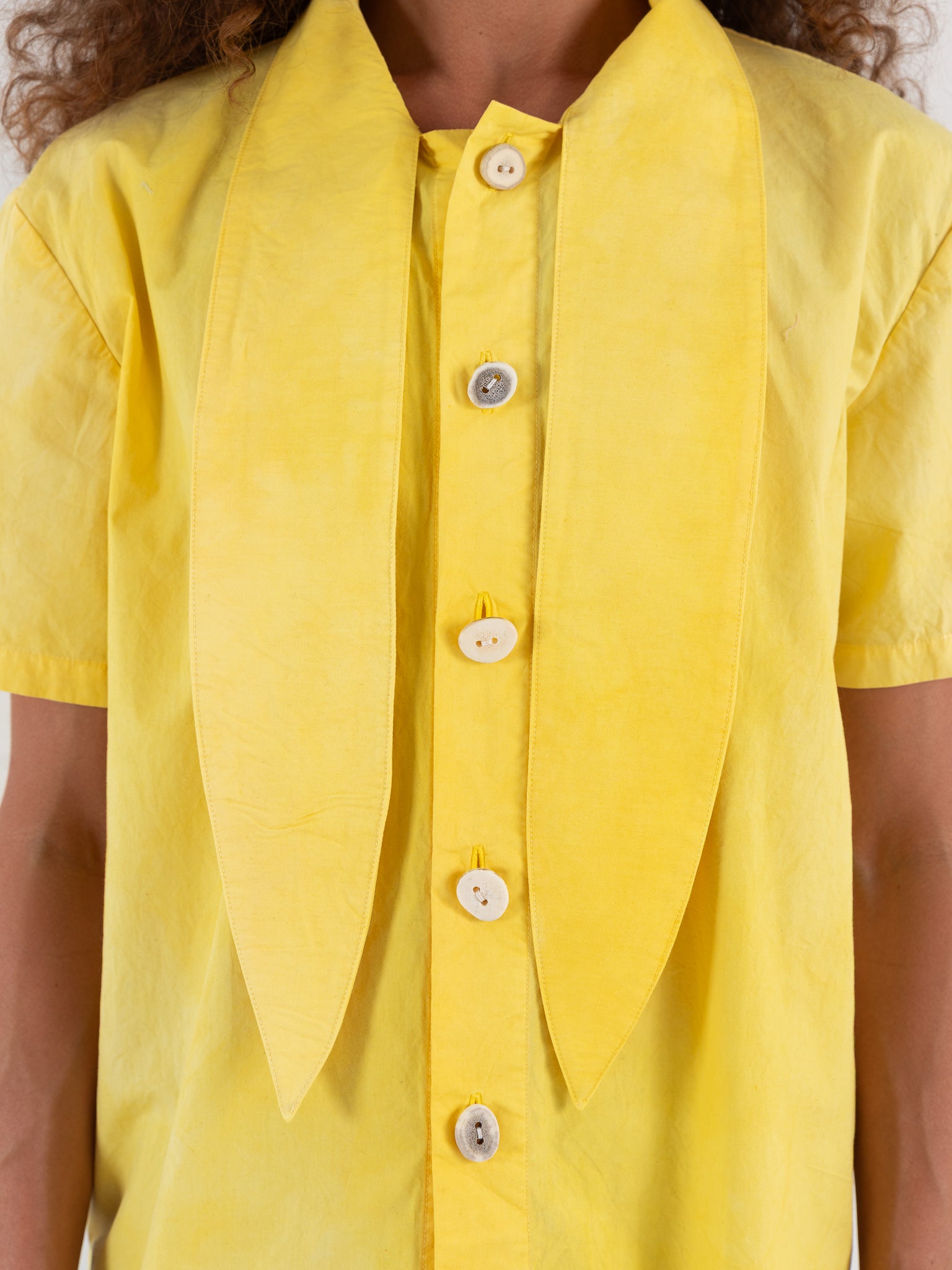The Backward Vendor Tie Shirt in Marigold - THE BACKWARD VENDOR at Worthwhile - shop TOP