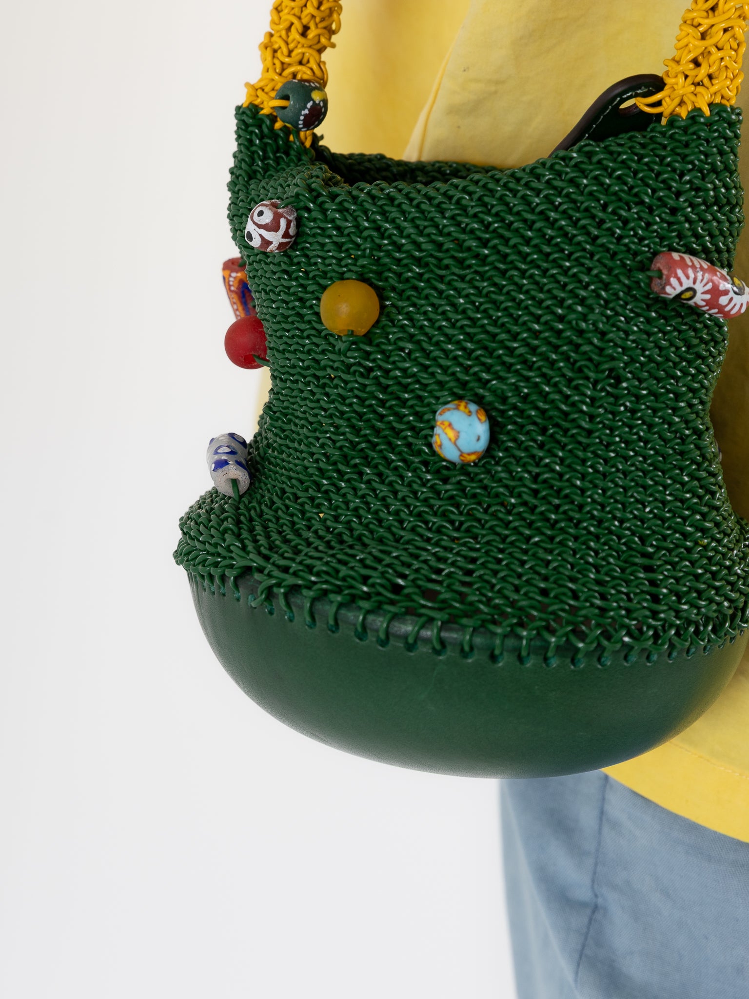 The Backward Vendor Crossbody Bead Pouch in Green - THE BACKWARD VENDOR at Worthwhile - shop BAG