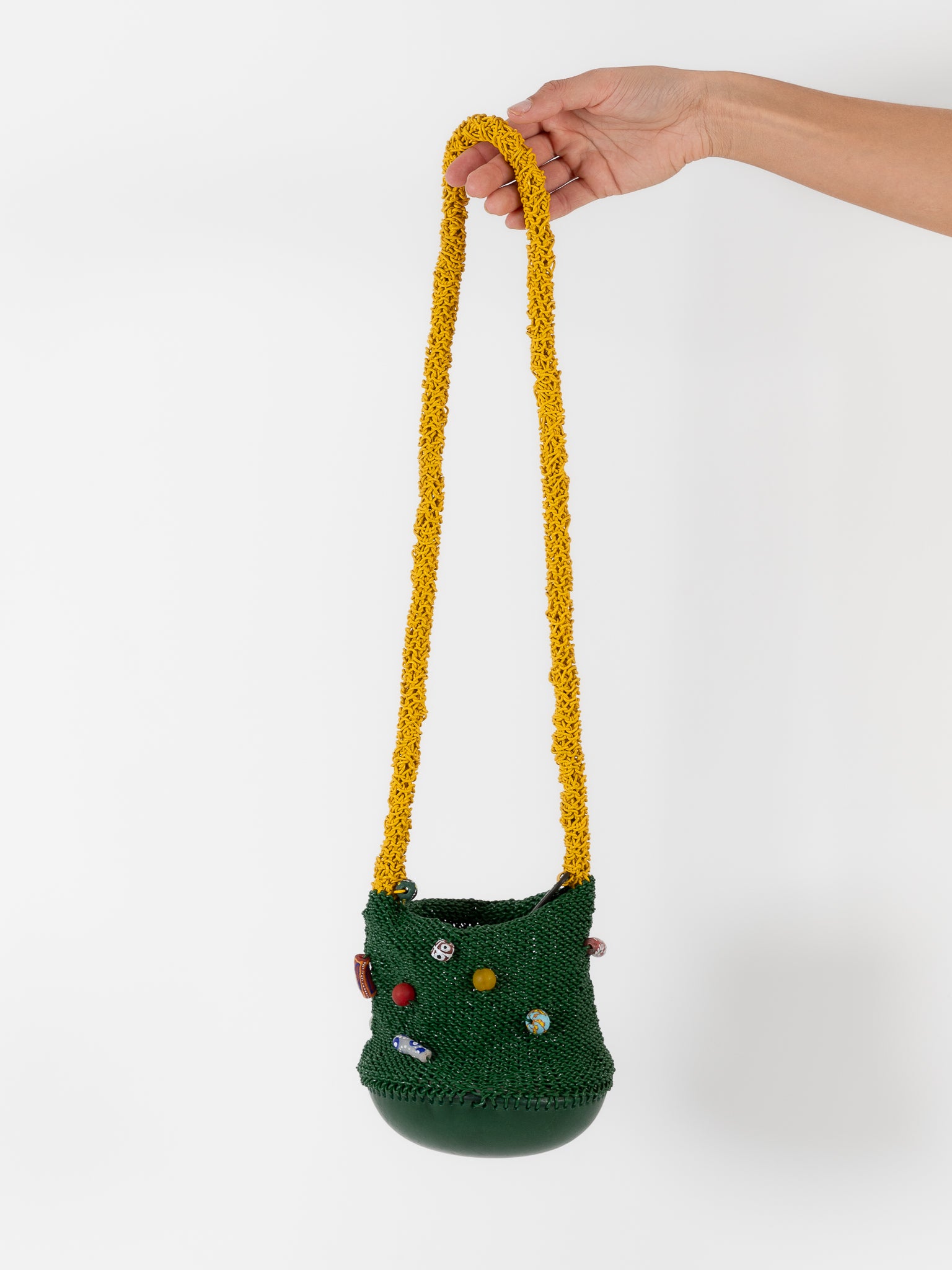 The Backward Vendor Crossbody Bead Pouch in Green - THE BACKWARD VENDOR at Worthwhile - shop BAG
