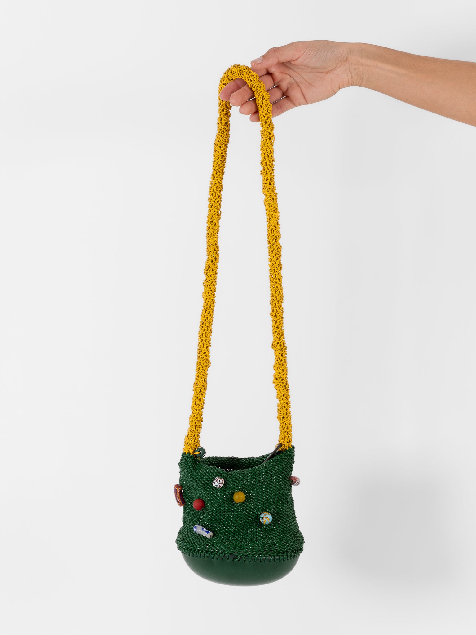 The Backward Vendor Crossbody Bead Pouch in Green - THE BACKWARD VENDOR at Worthwhile - shop BAG