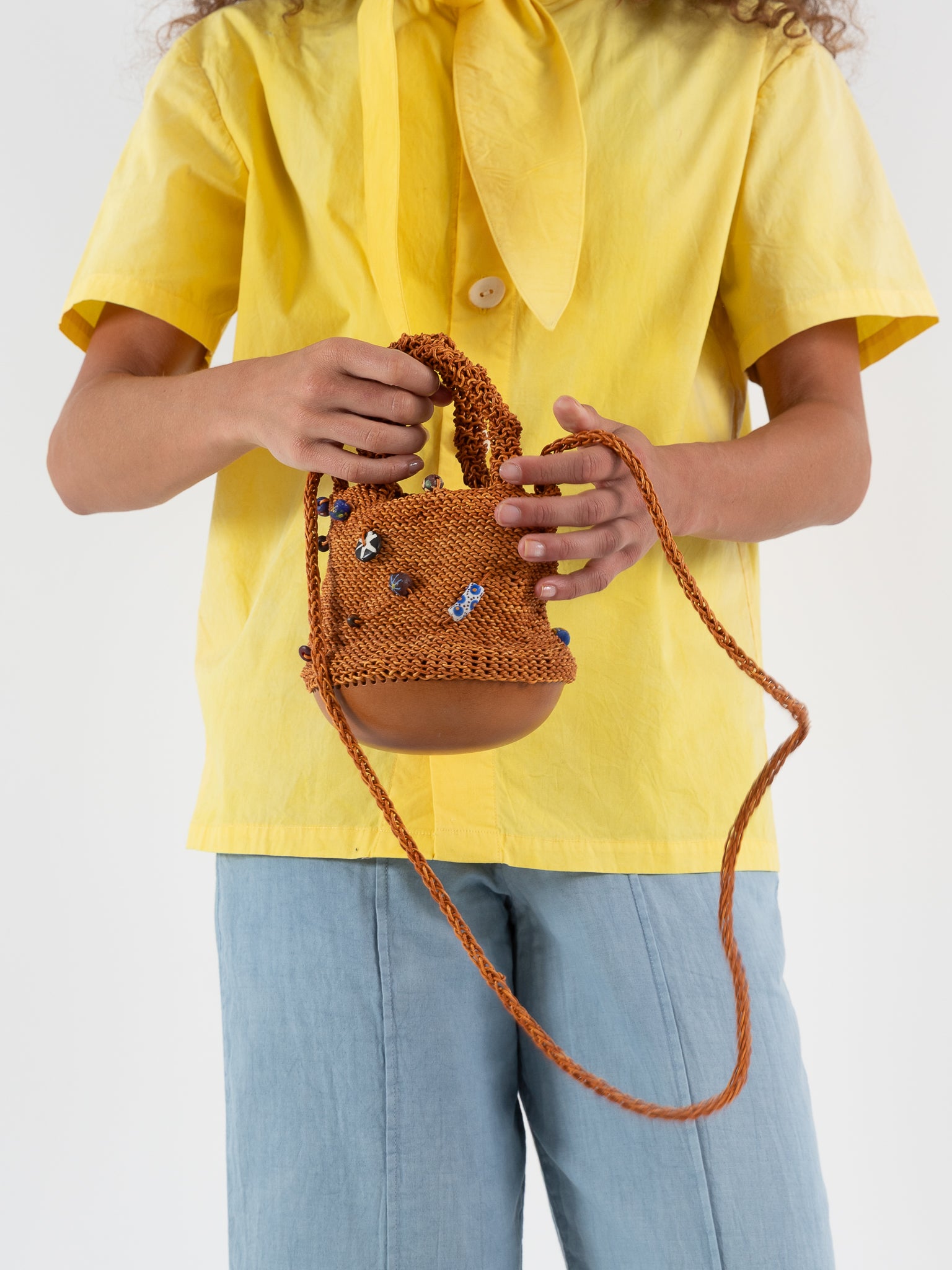 The Backward Vendor Bead Pouch in Natural - THE BACKWARD VENDOR at Worthwhile - shop BAG