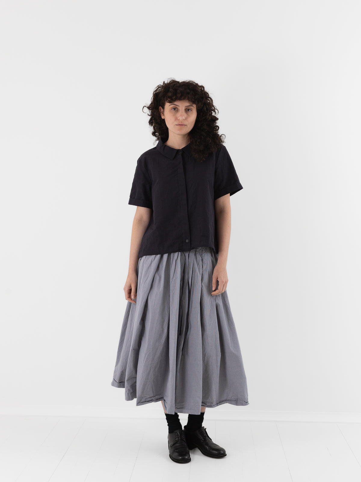 Bergfabel Matilde Skirt in Charcoal Check - BERGFABEL at Worthwhile - shop SKIRT