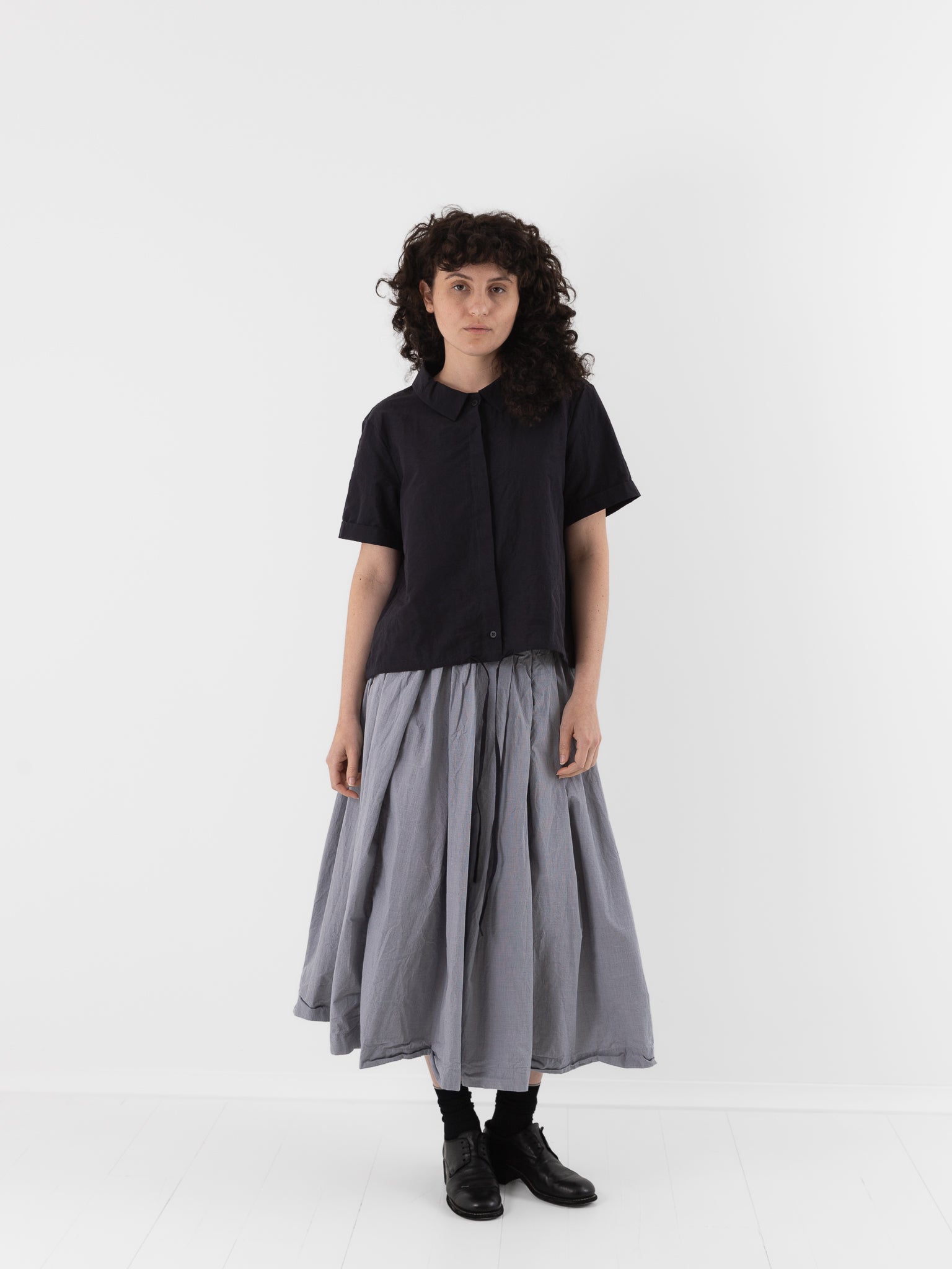 Bergfabel Matilde Skirt in Charcoal Check - BERGFABEL at Worthwhile - shop SKIRT