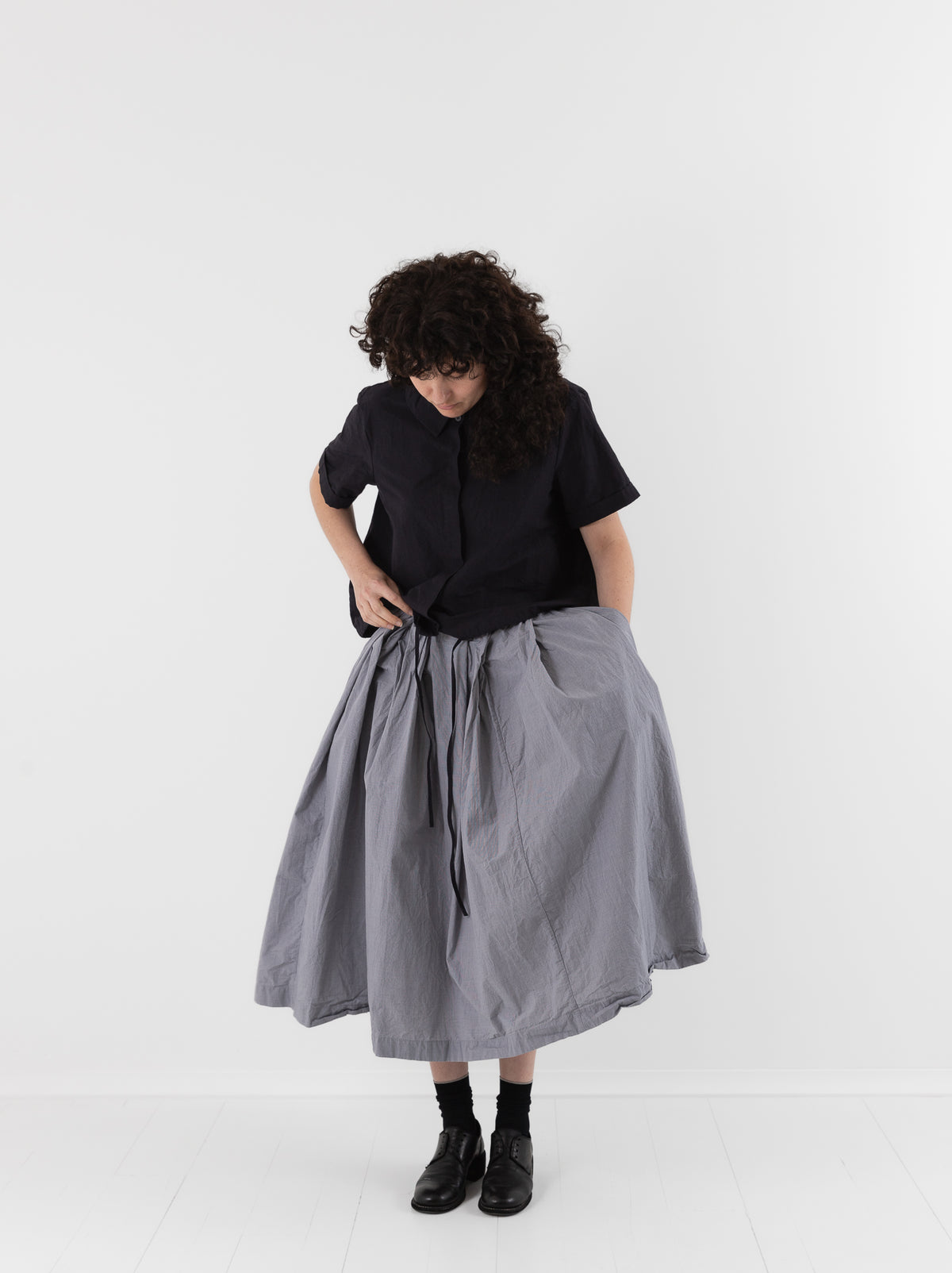 Bergfabel Matilde Skirt in Charcoal Check - BERGFABEL at Worthwhile - shop SKIRT