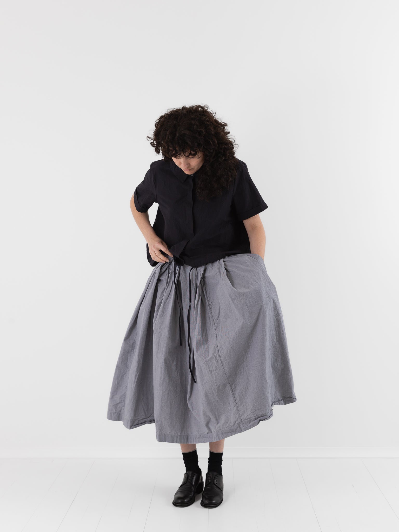Bergfabel Matilde Skirt in Charcoal Check - BERGFABEL at Worthwhile - shop SKIRT