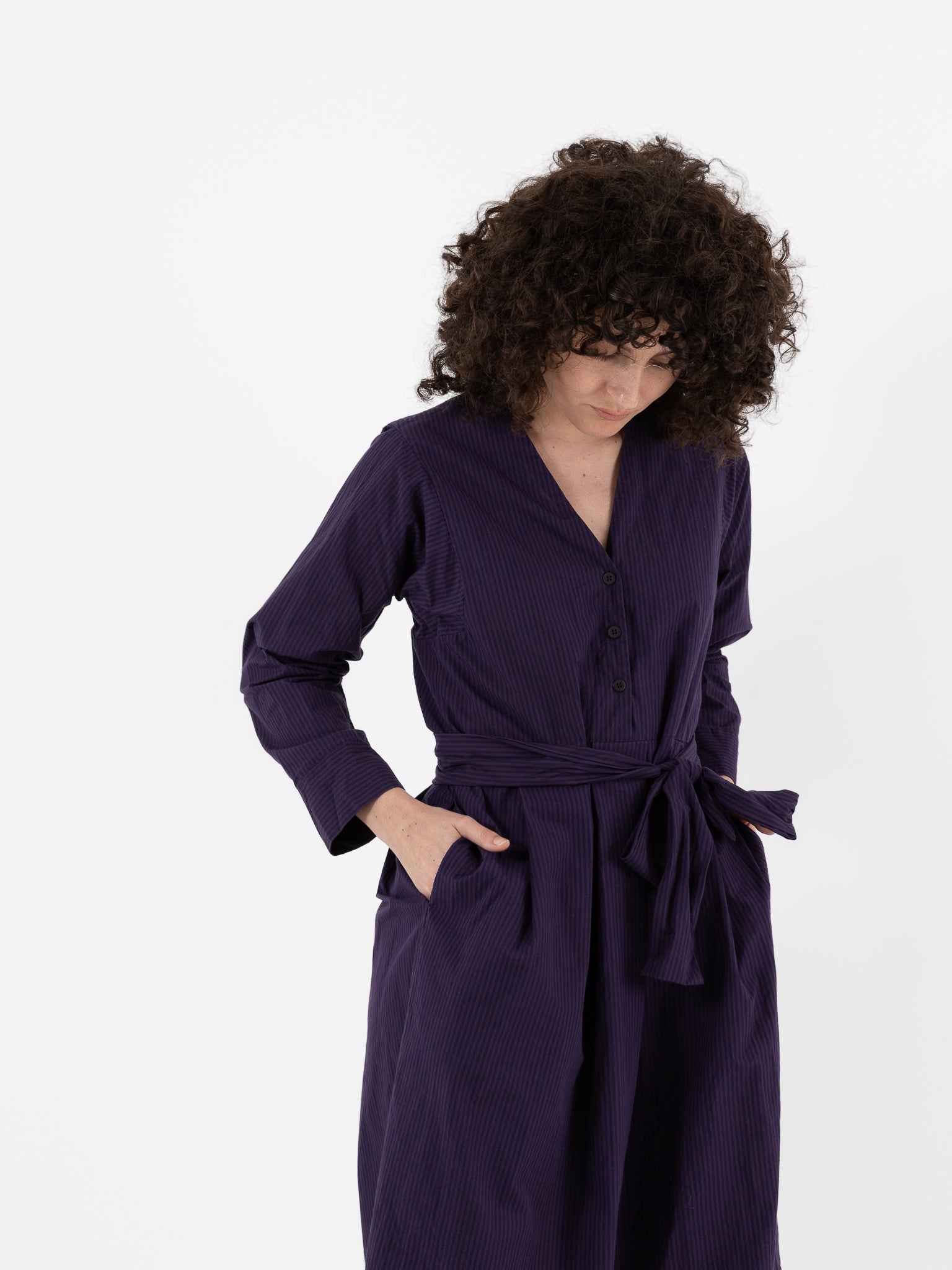 Bergfabel Steffy Dress in Grape Stripe - BERGFABEL at Worthwhile - shop DRESS