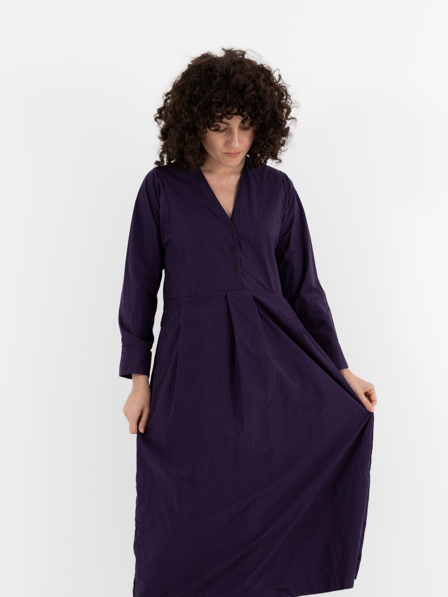 Bergfabel Steffy Dress in Grape Stripe - BERGFABEL at Worthwhile - shop DRESS