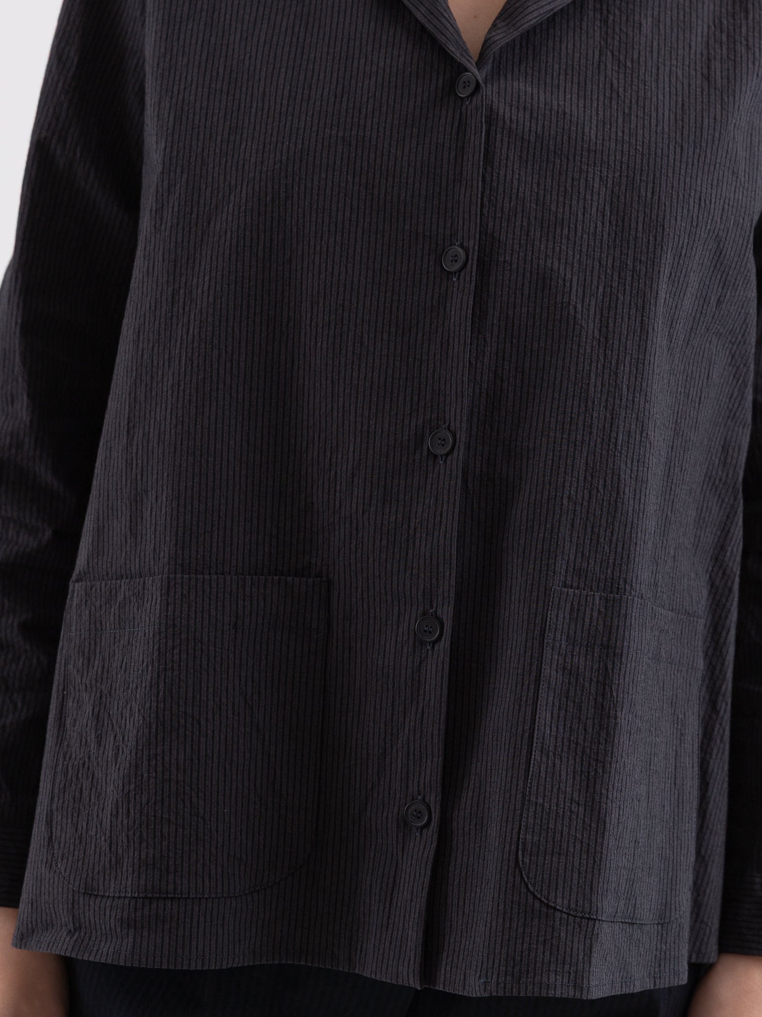 Bergfabel Jenny Shirt in Grey Stripe - BERGFABEL at Worthwhile - shop TOP