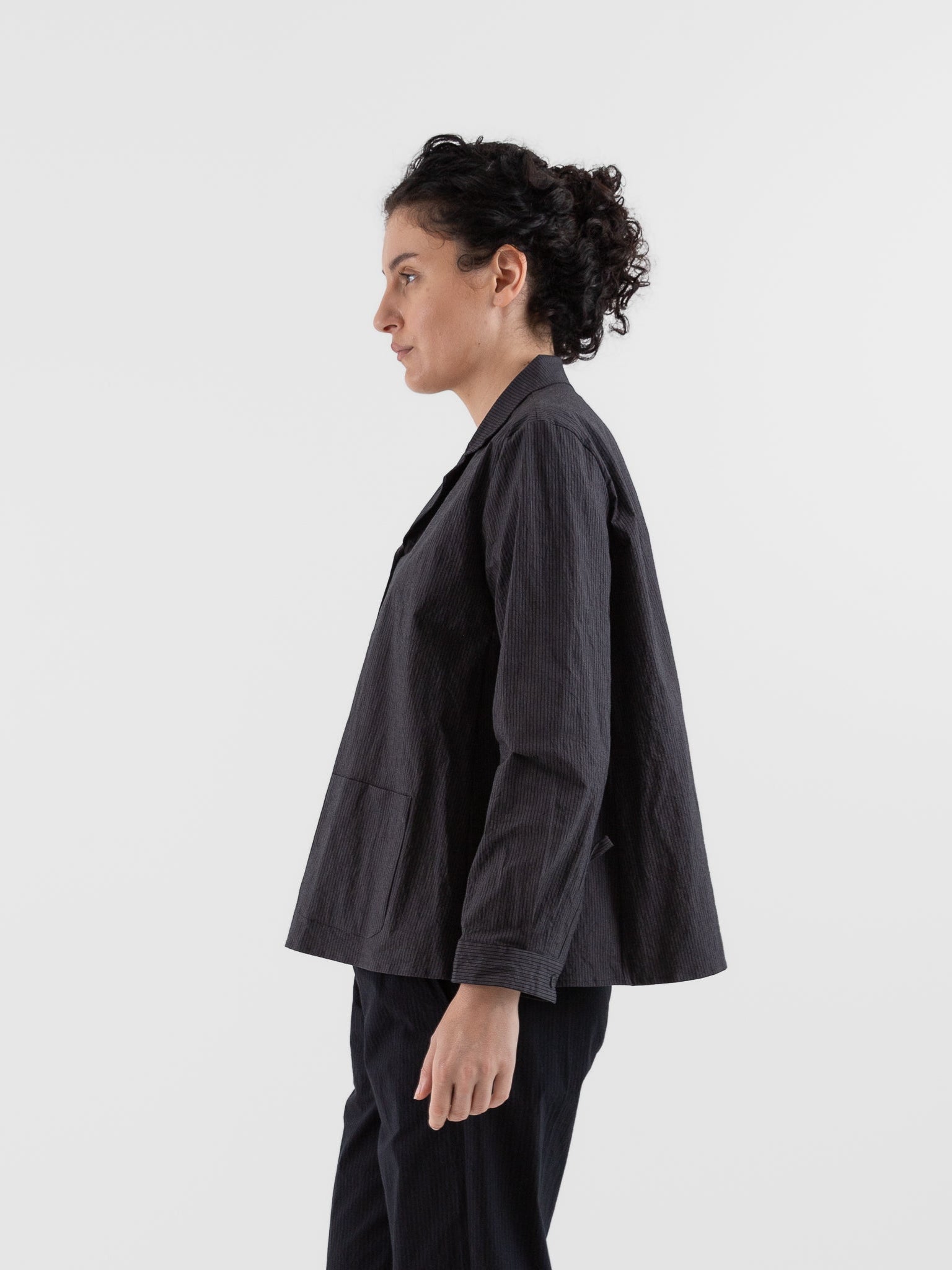 Bergfabel Jenny Shirt in Grey Stripe - BERGFABEL at Worthwhile - shop TOP