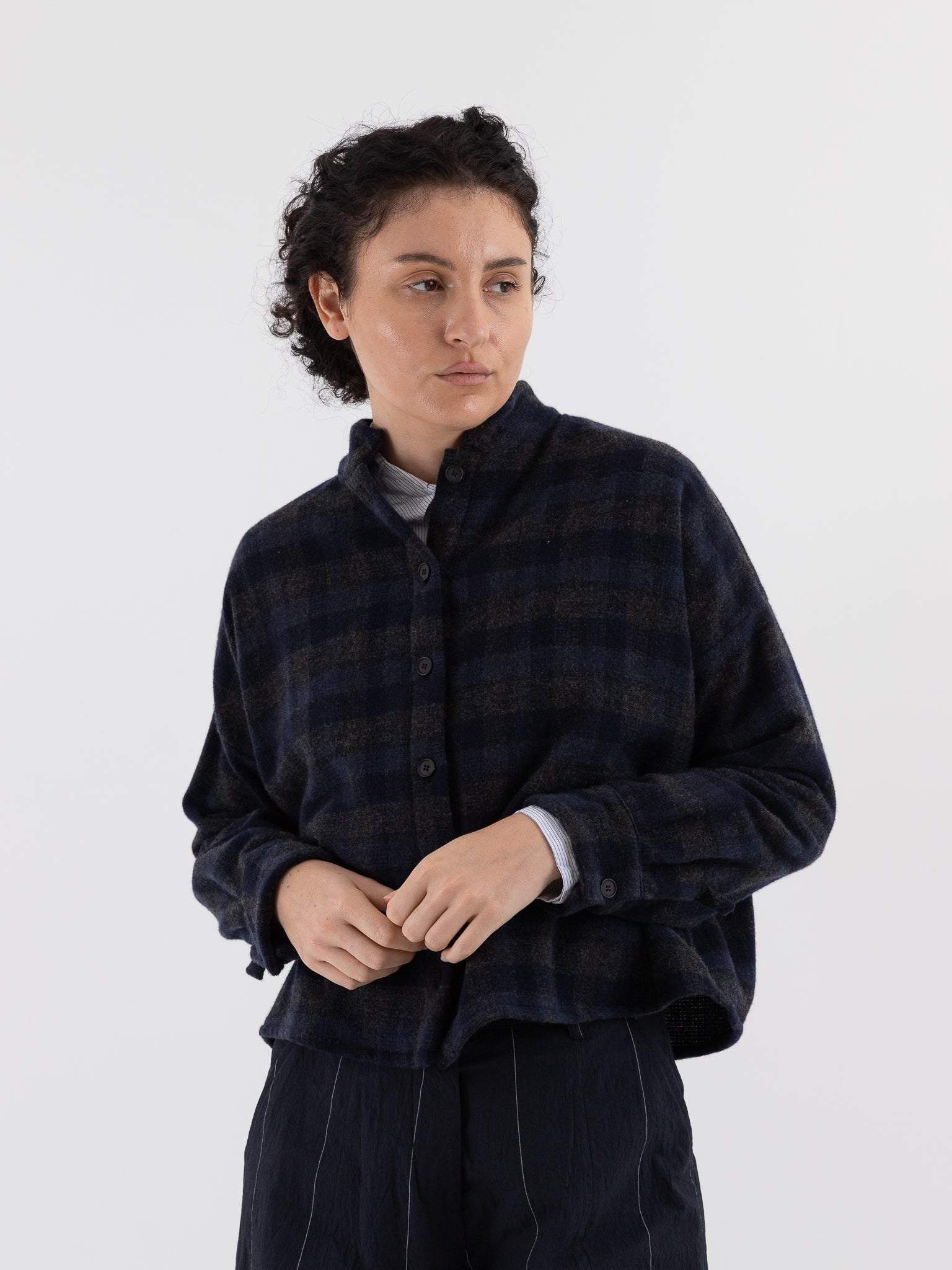 Bergfabel Maya Shirt in Carbon Check - BERGFABEL at Worthwhile - shop TOP