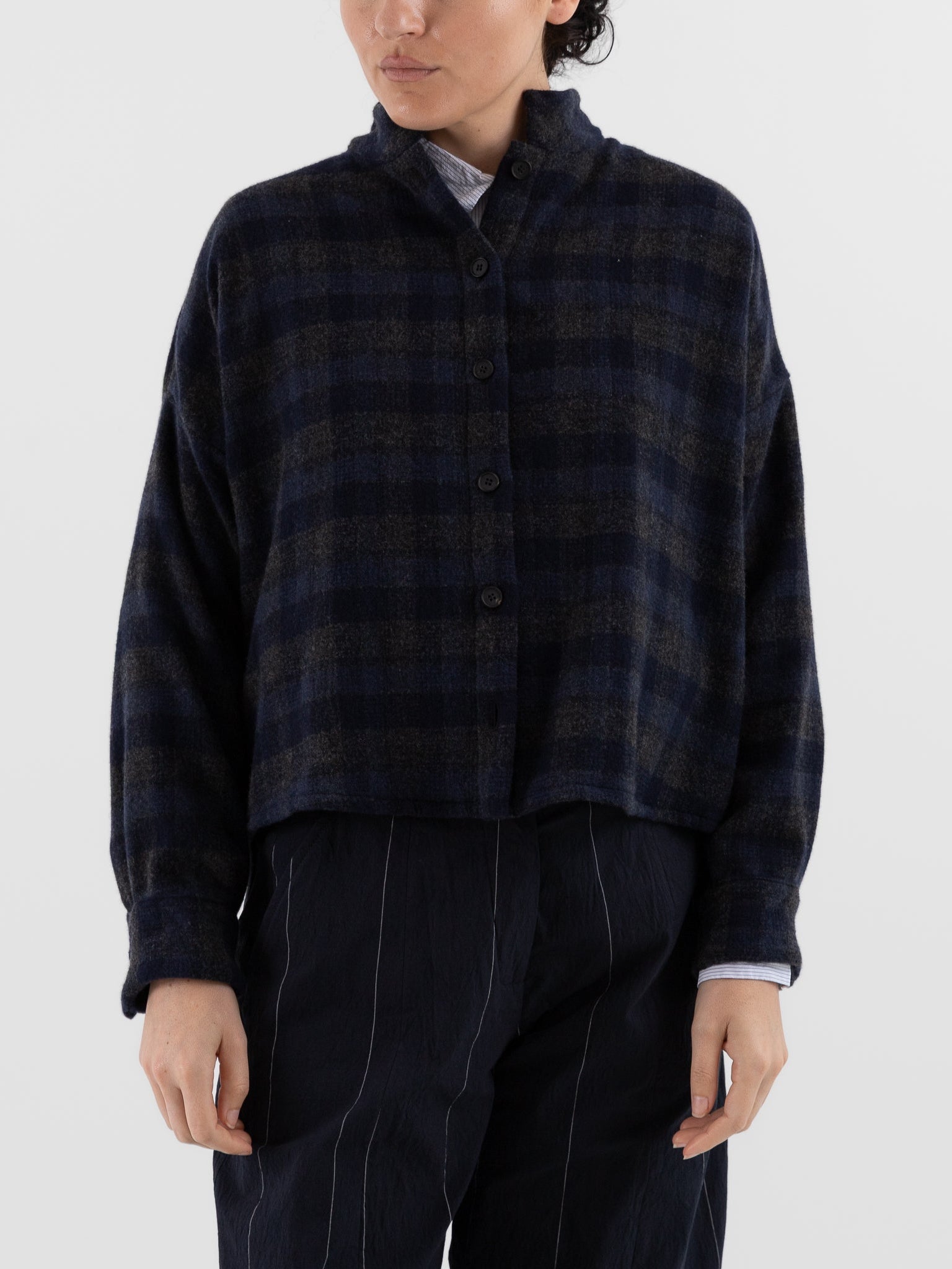 Bergfabel Maya Shirt in Carbon Check - BERGFABEL at Worthwhile - shop TOP