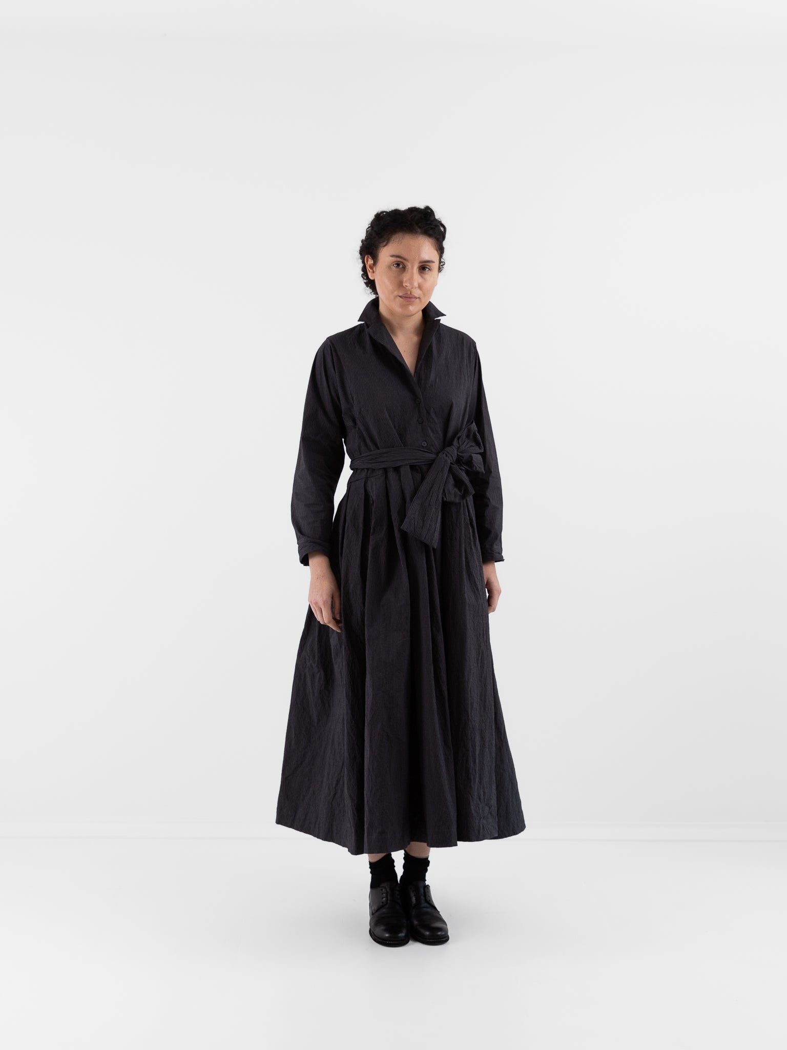 Bergfabel Mina Dress in Grey Stripe - BERGFABEL at Worthwhile - shop DRESS