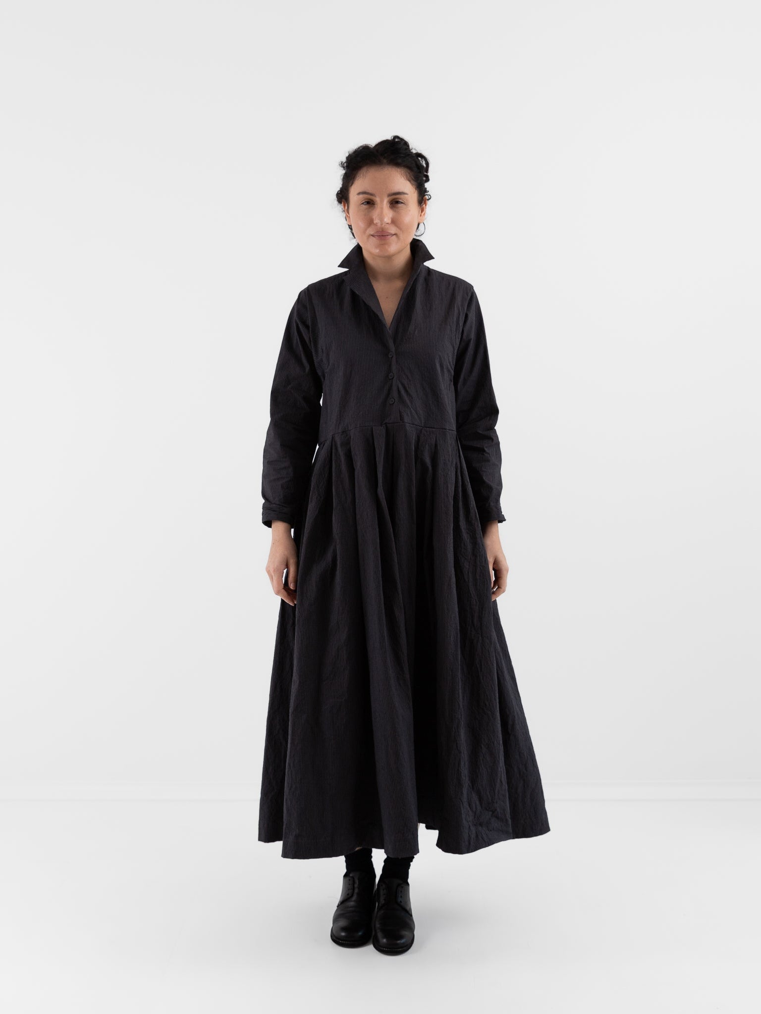 Bergfabel Mina Dress in Grey Stripe - BERGFABEL at Worthwhile - shop DRESS