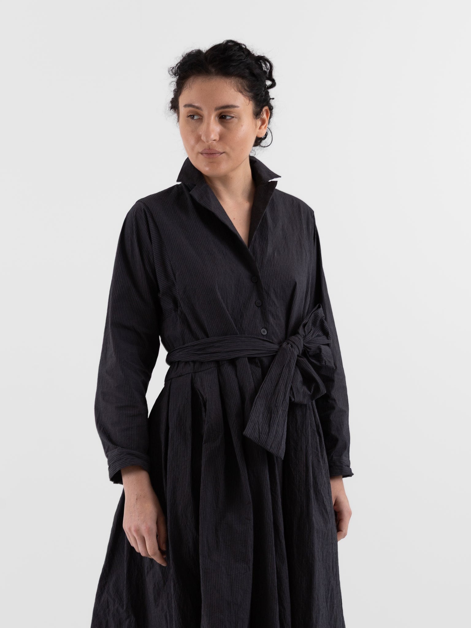 Bergfabel Mina Dress in Grey Stripe - BERGFABEL at Worthwhile - shop DRESS